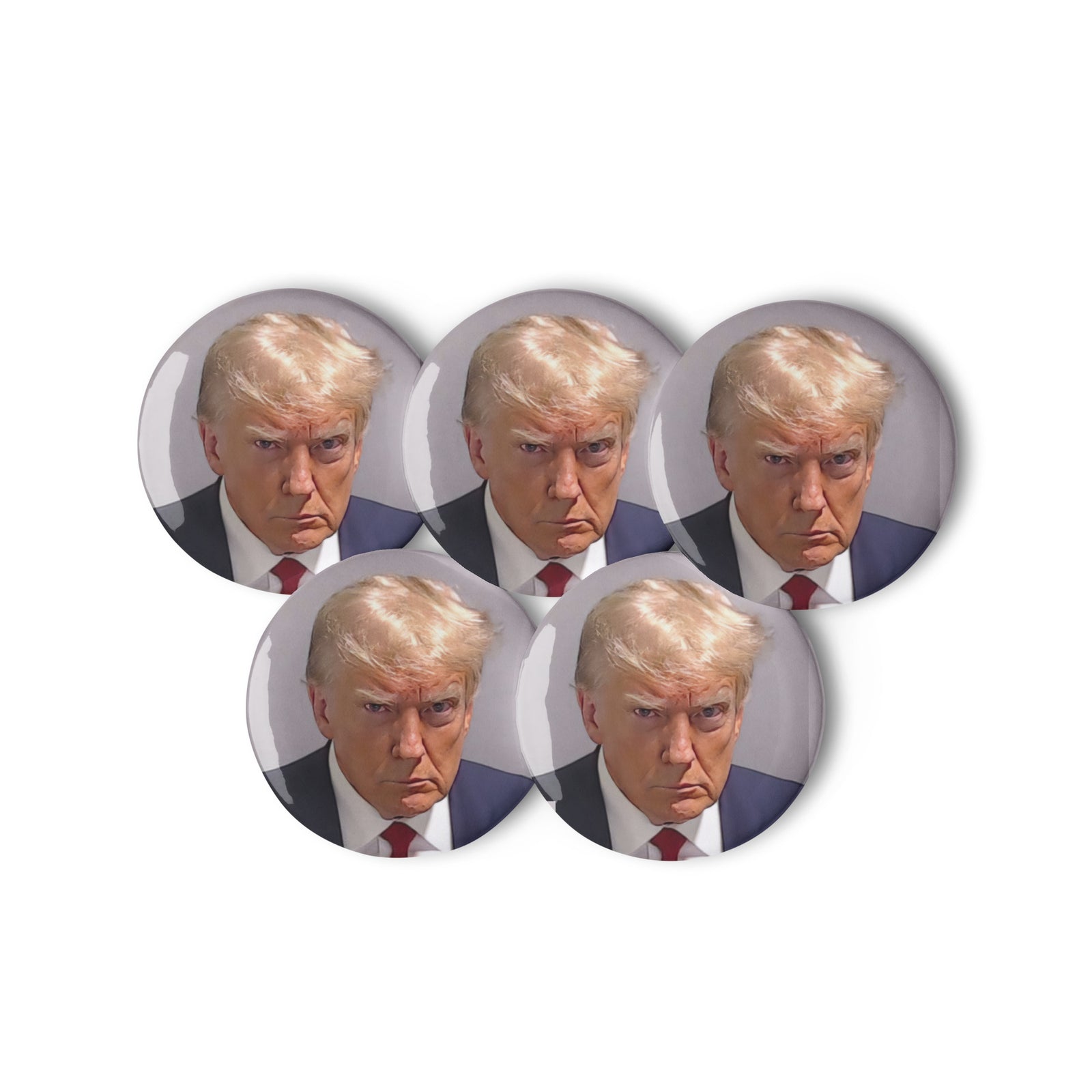 Donald Trump Mugshot 5 Packet Pinback Buttons