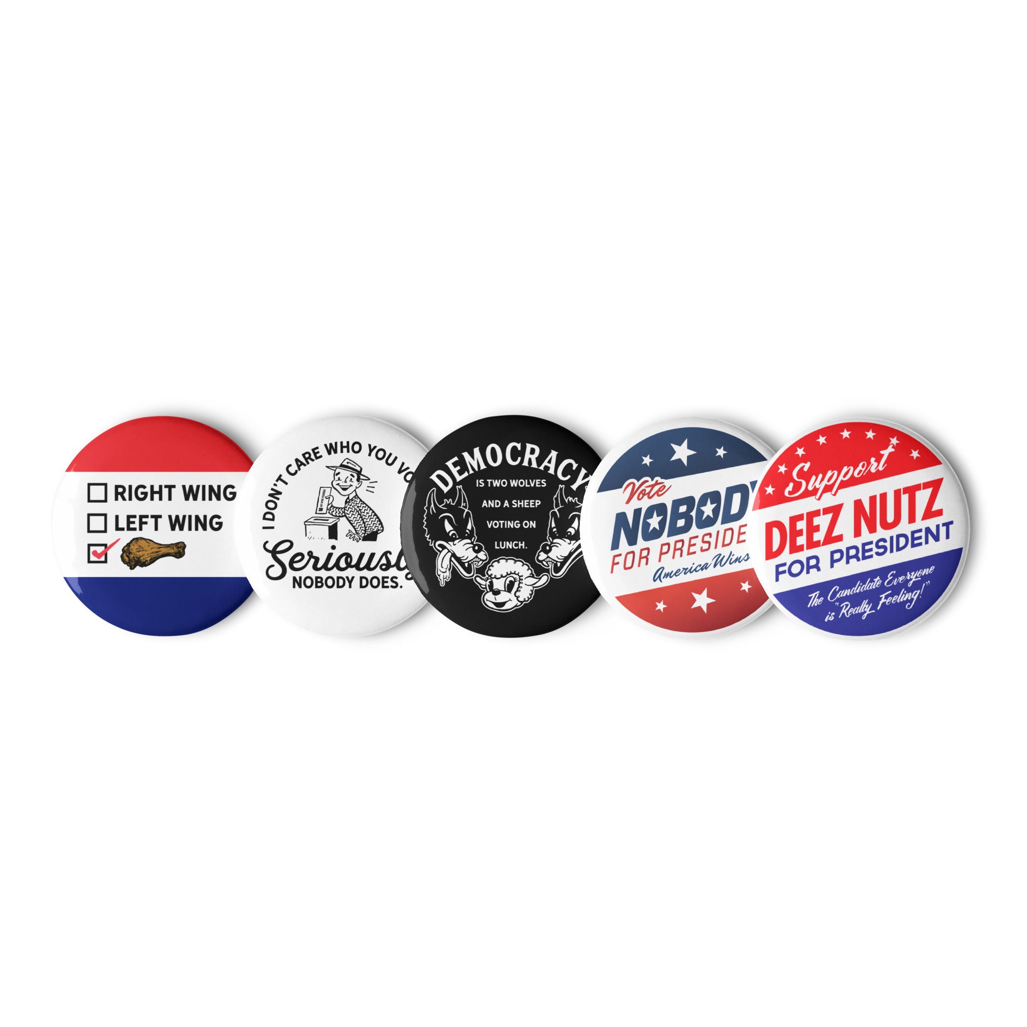 Election Humor Set 1 Pinback Buttons