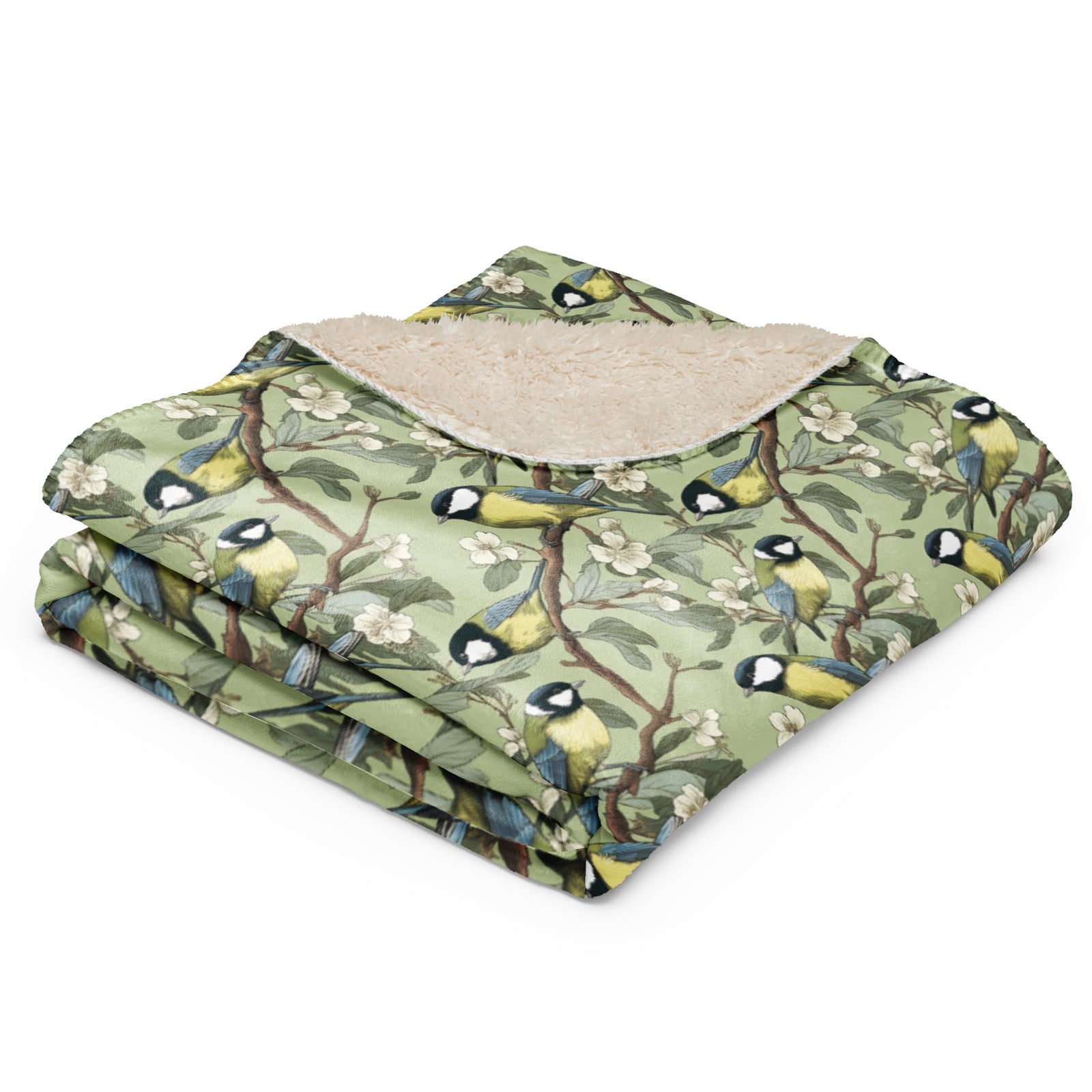 Pair of Great Tits Sherpa Blanket
