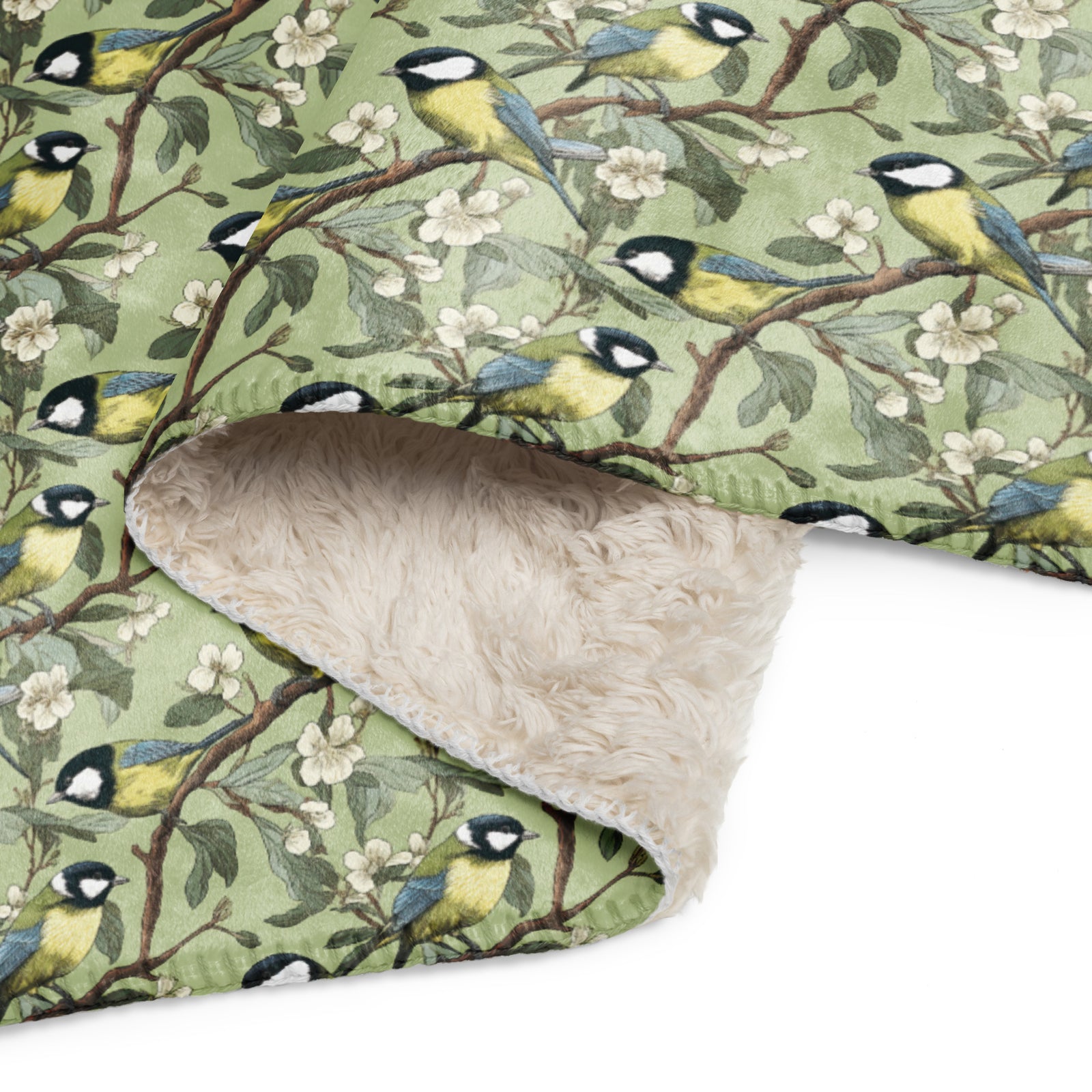 Pair of Great Tits Sherpa Blanket