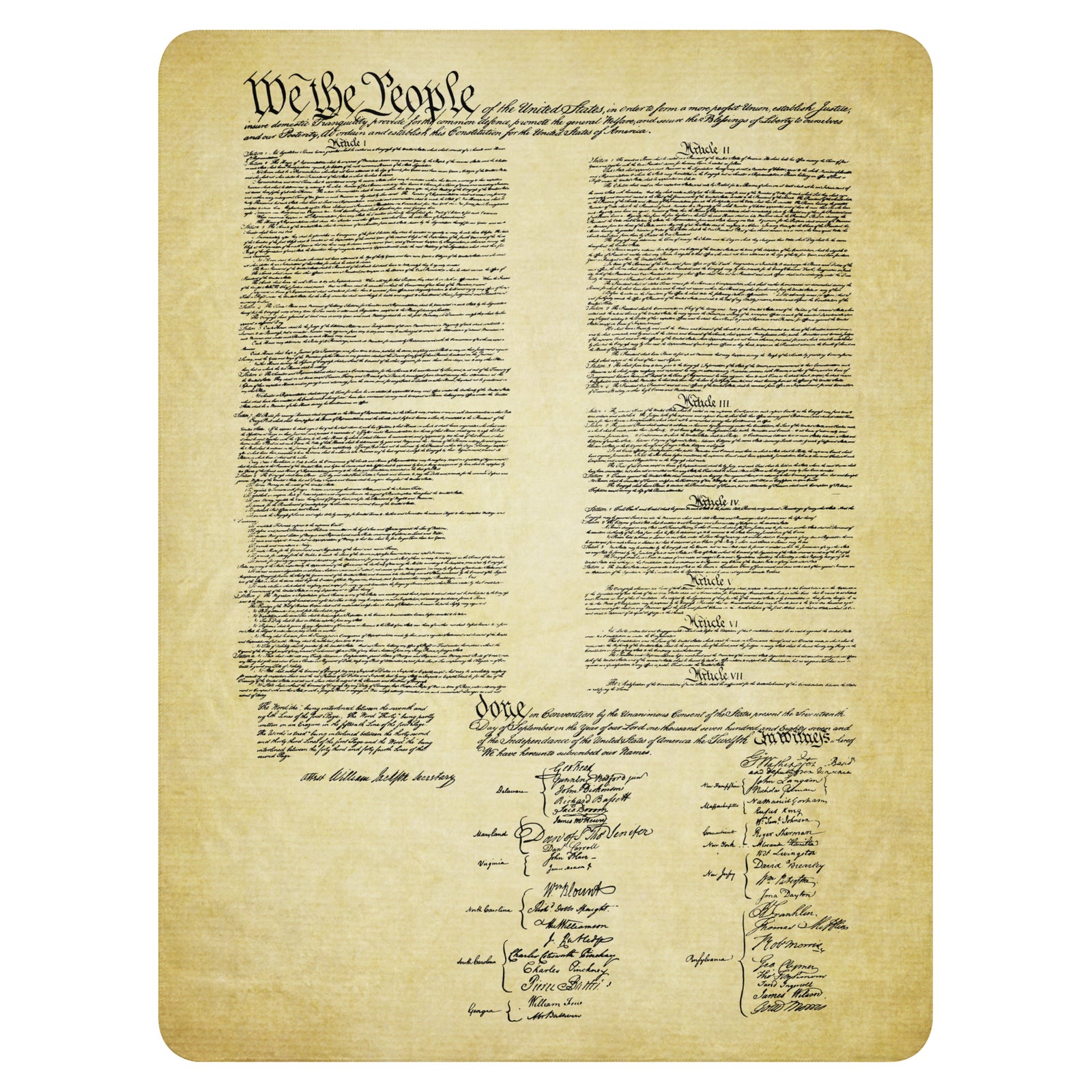 The United States Constitution Sherpa Blanket
