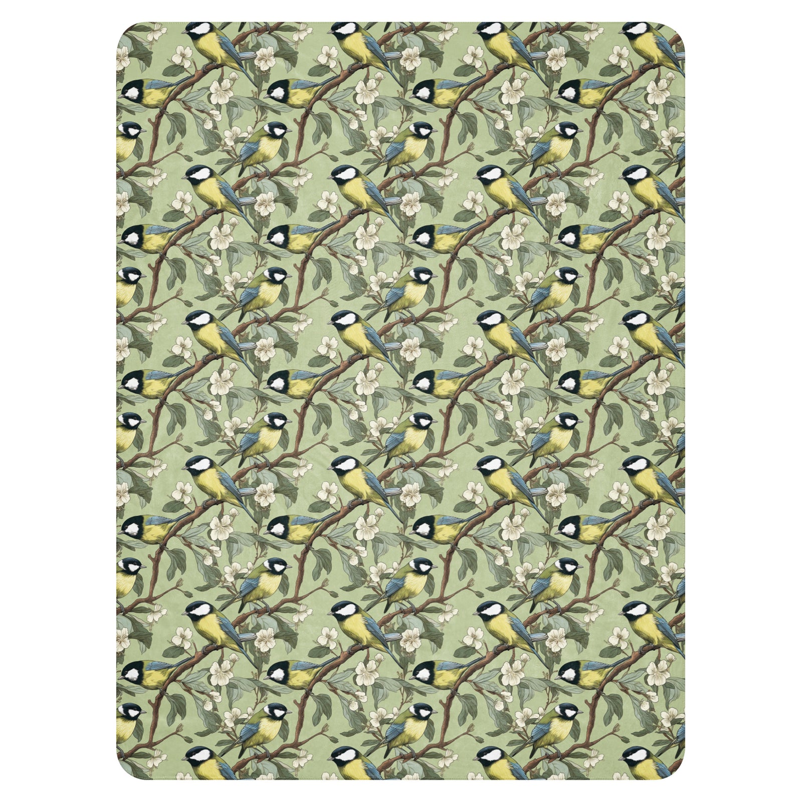 Pair of Great Tits Sherpa Blanket