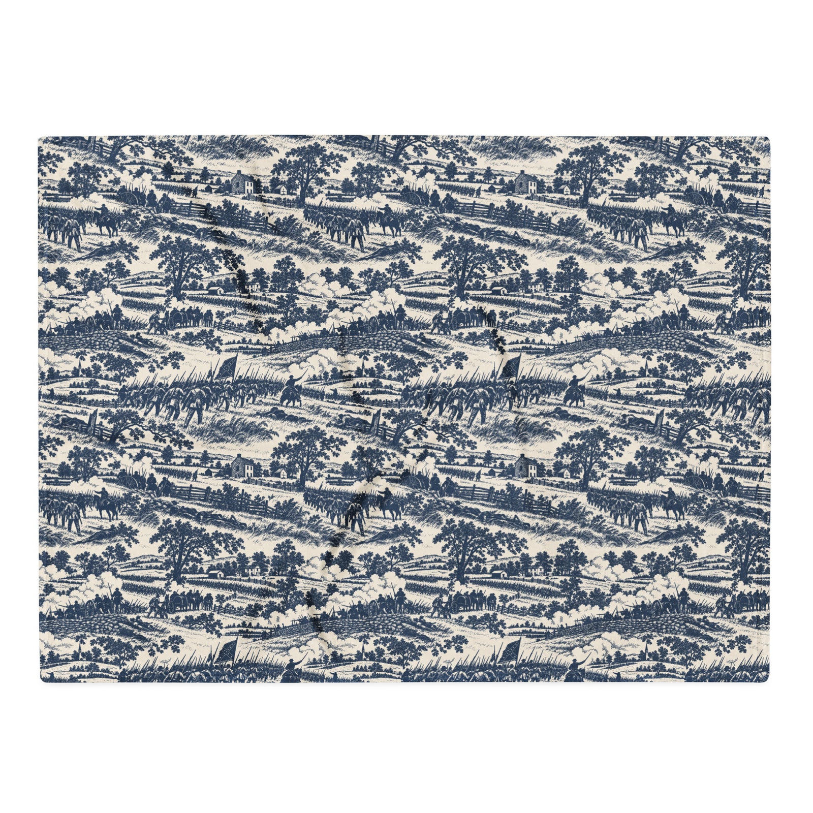 Gettysburg ’63 Toile historical pattern blanket, 30″ × 40″ front view
