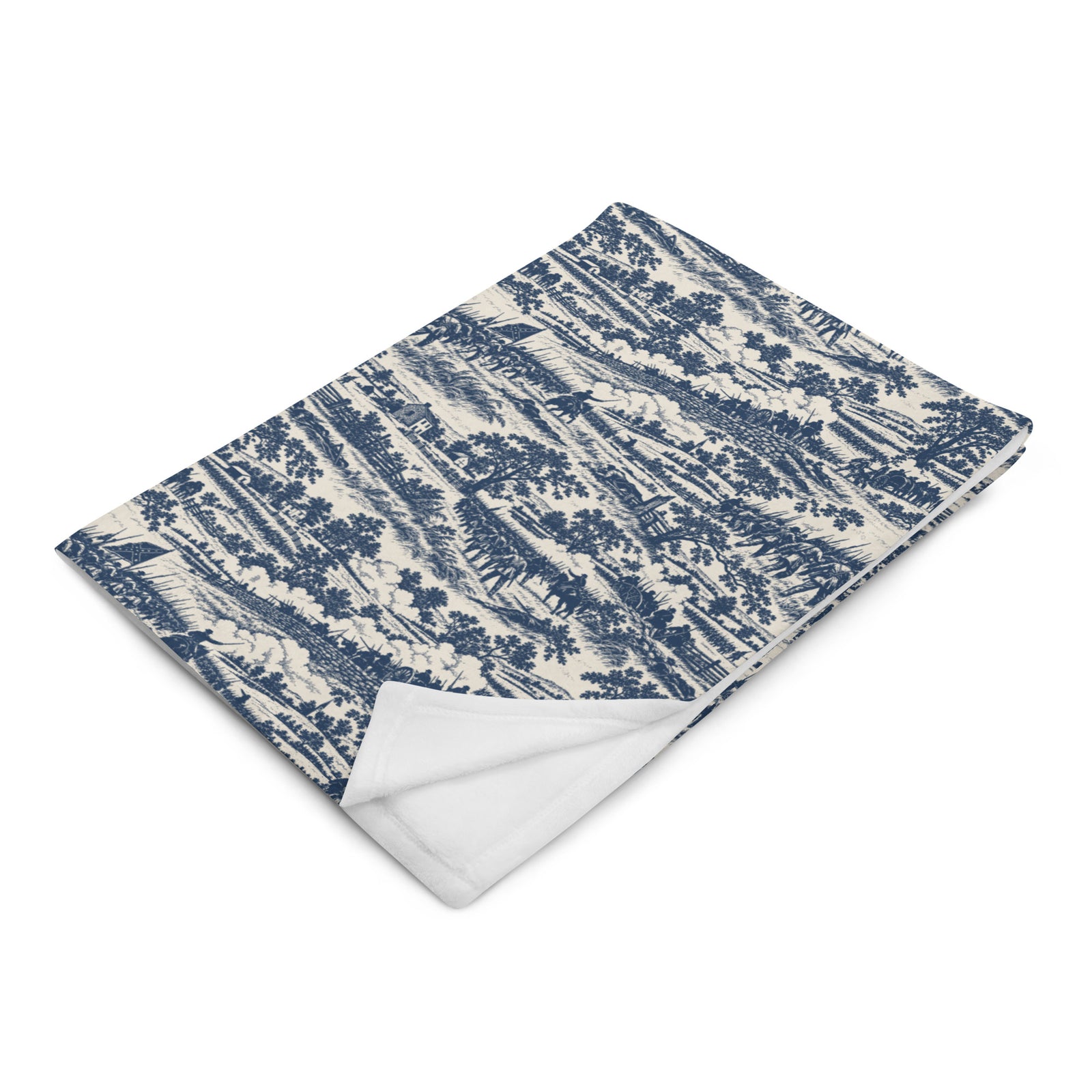 Angled view of the 30″ × 40″ Gettysburg ’63 Toile throw blanket