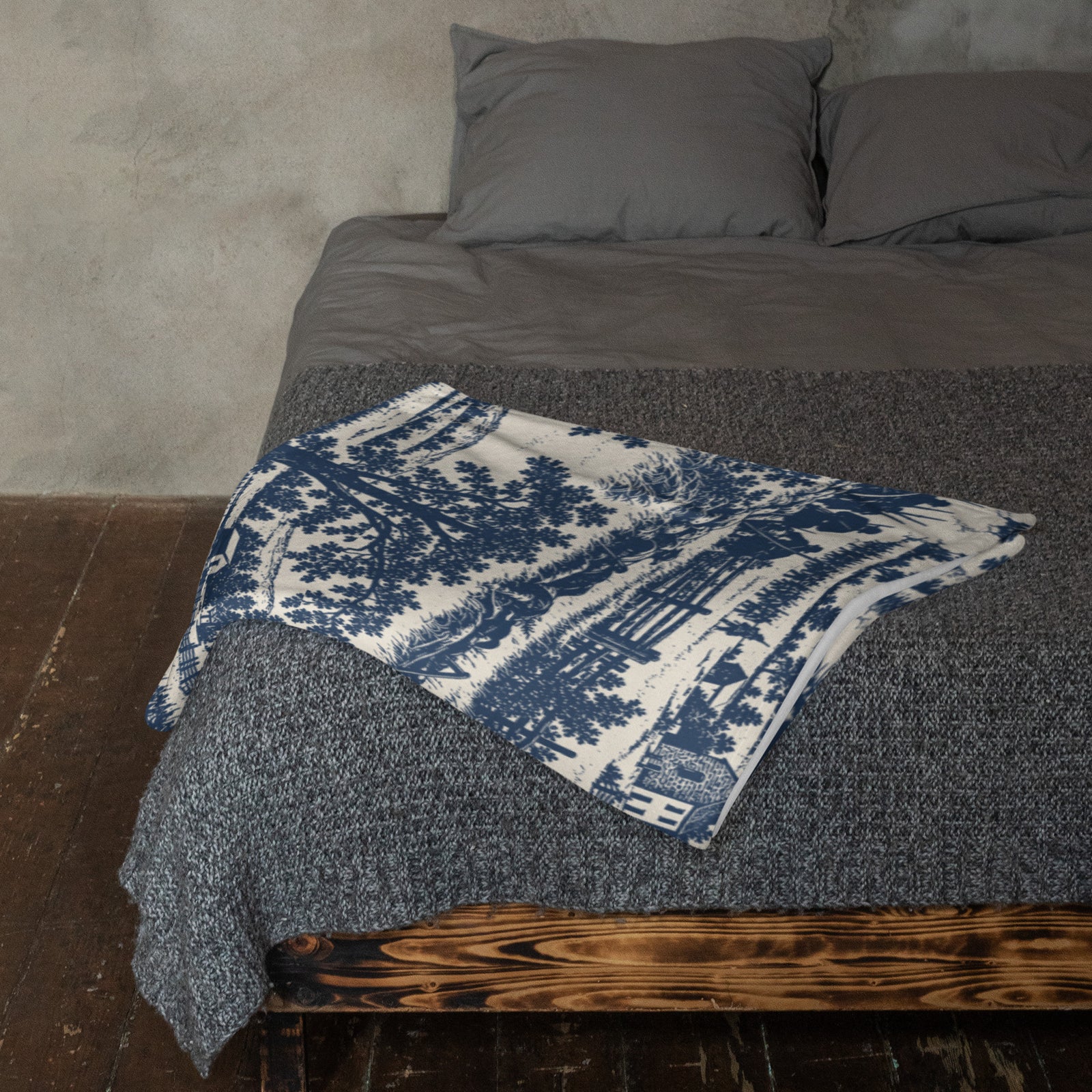 Gettysburg ’63 Toile blanket with infantry, artillery, and Pennsylvania farmland