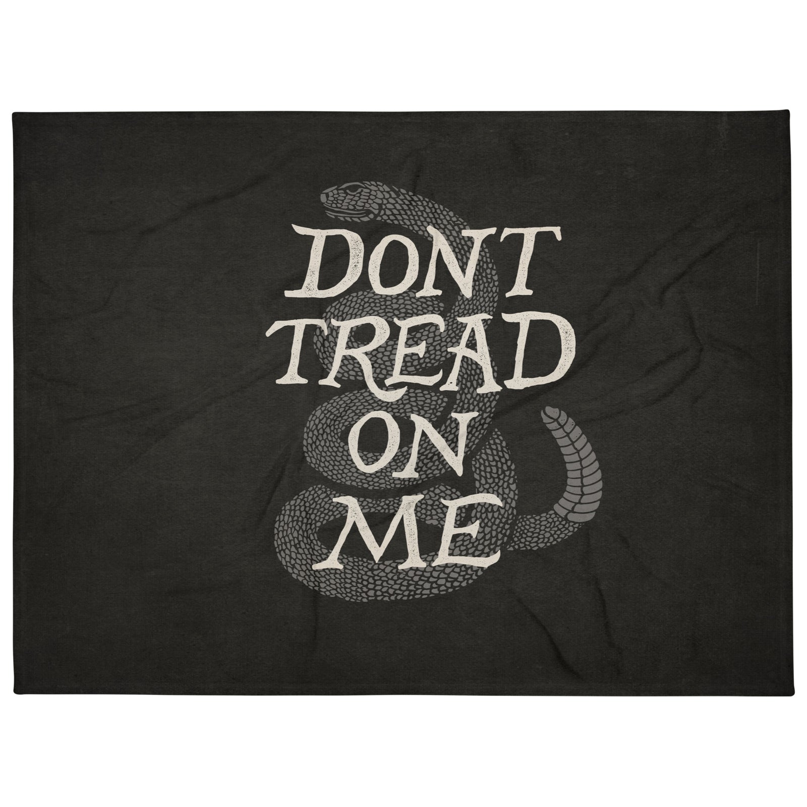Black Gadsden Colonial Style Flag Throw Blanket