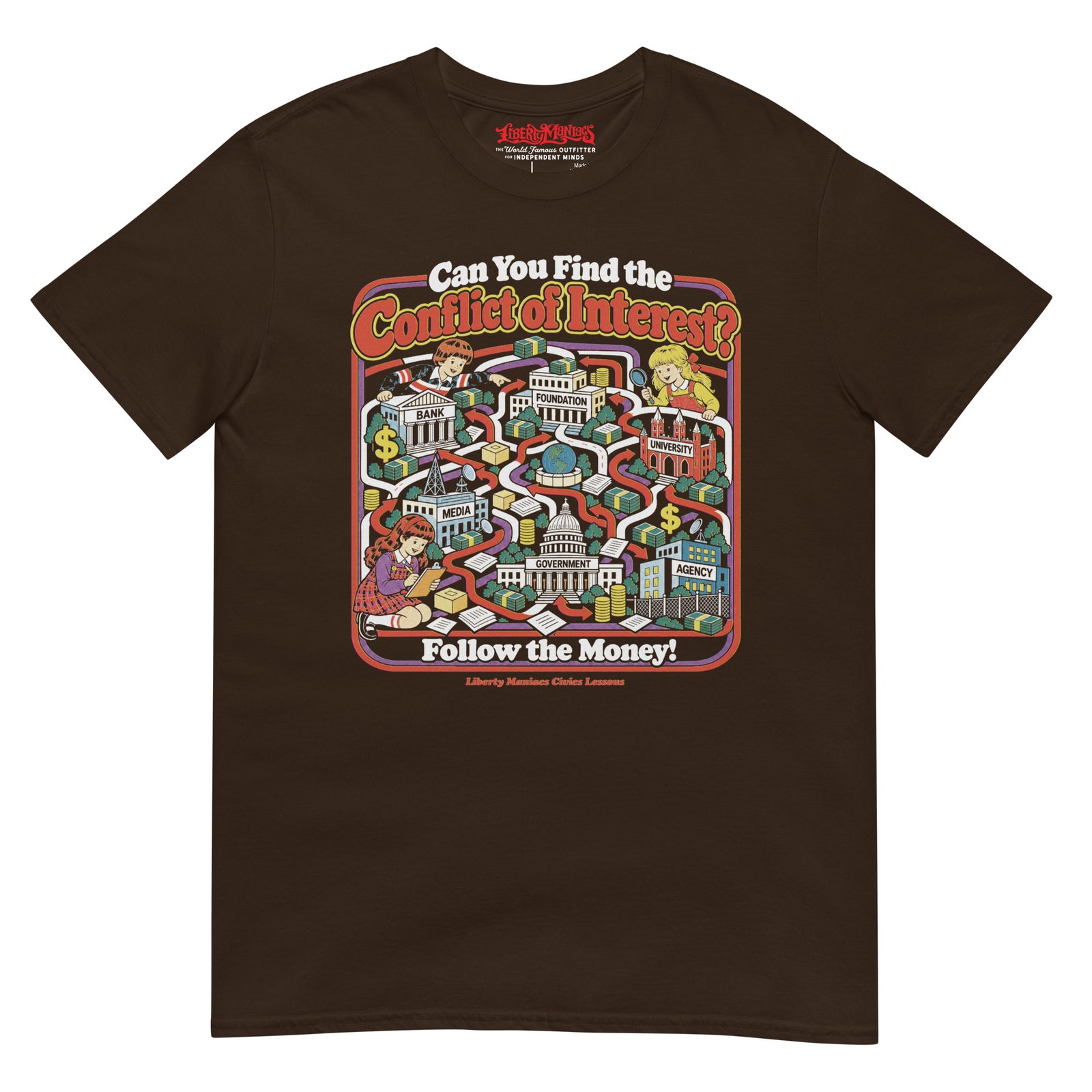 “Can You Find the Conflict of Interest?” T-Shirt by Liberty Maniacs
