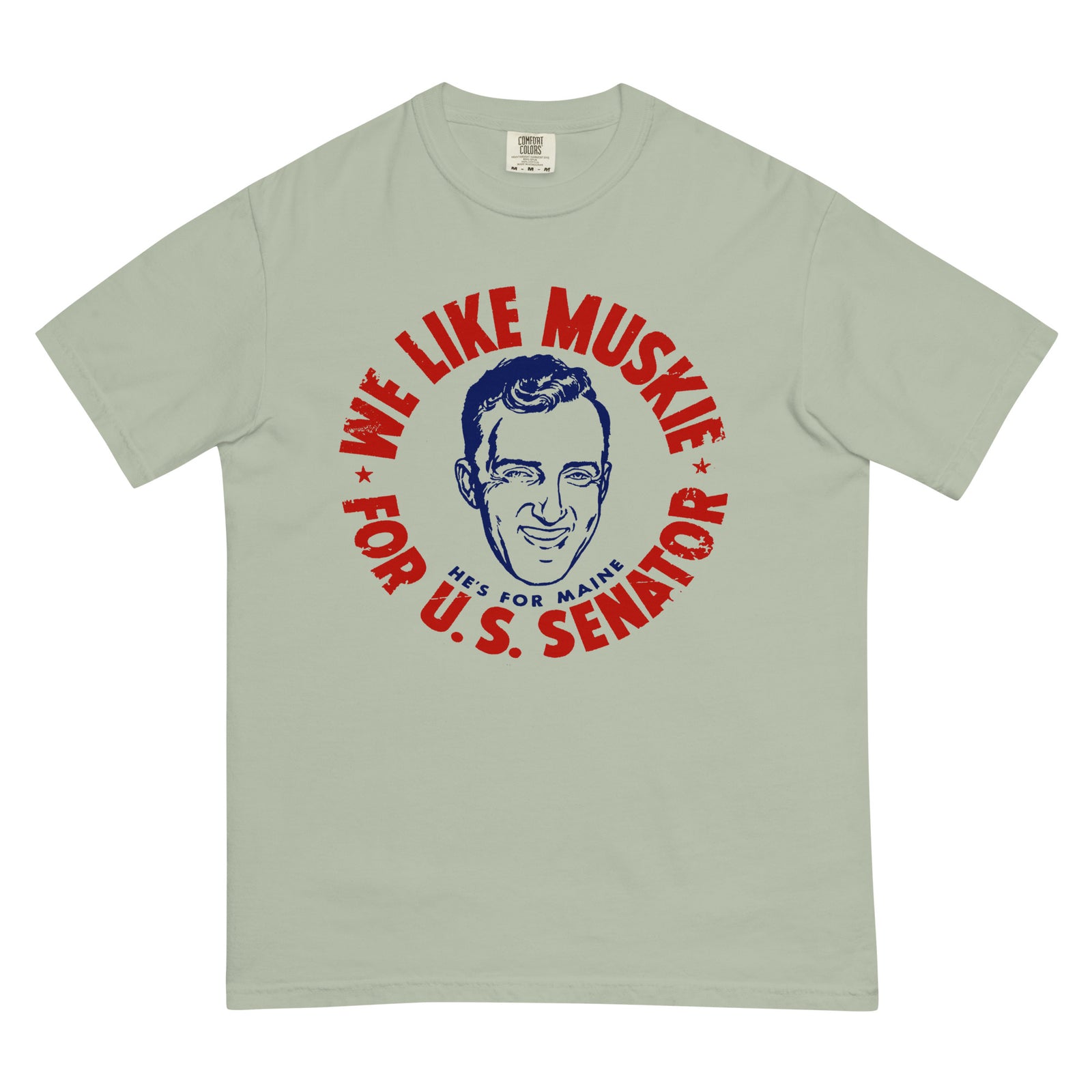 Ed Muskie 1958 Senatorial Campaign Heavyweight Reproduction T-shirt