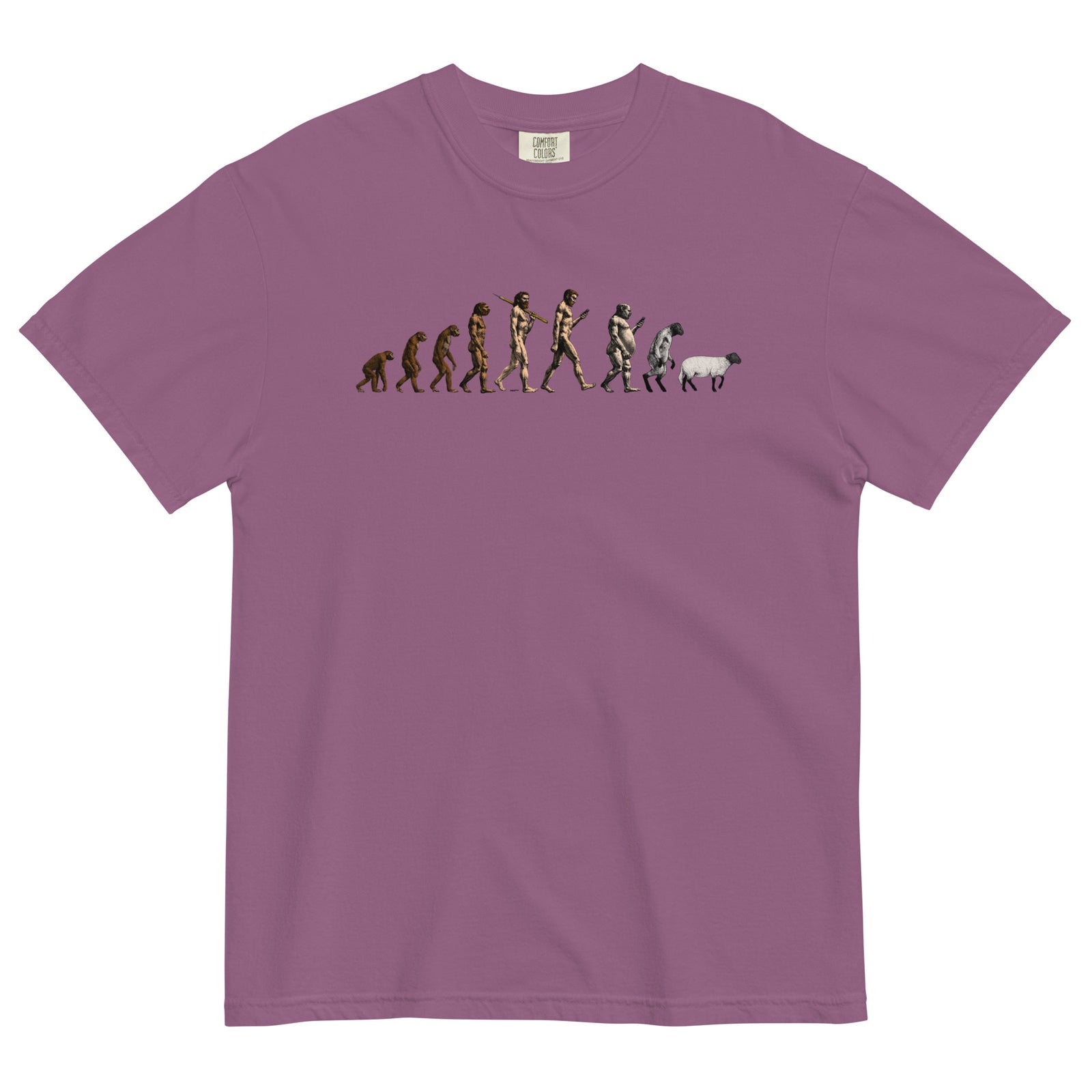March of Devolution Sheeple Garment-dyed Heavyweight T-Shirt