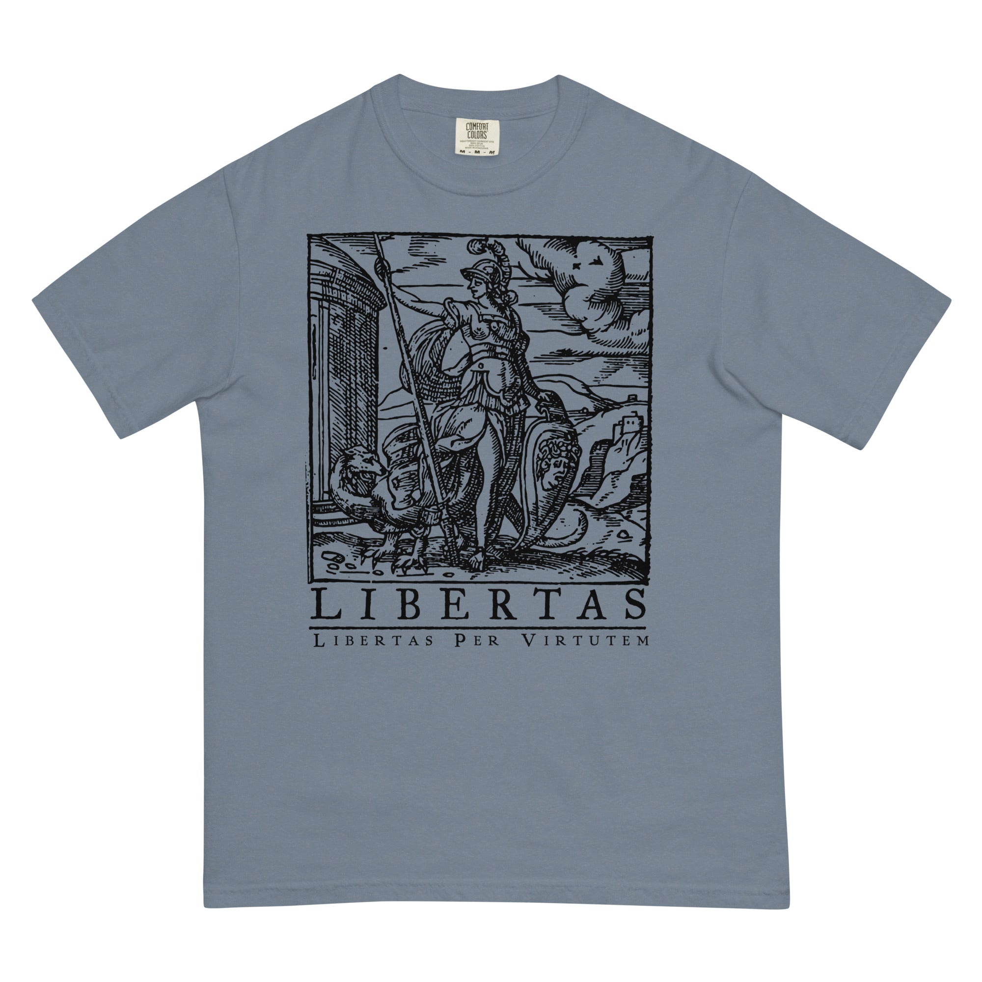 Libertas Freedom Through Virtue Garment-dyed Heavyweight Graphic T-shirt