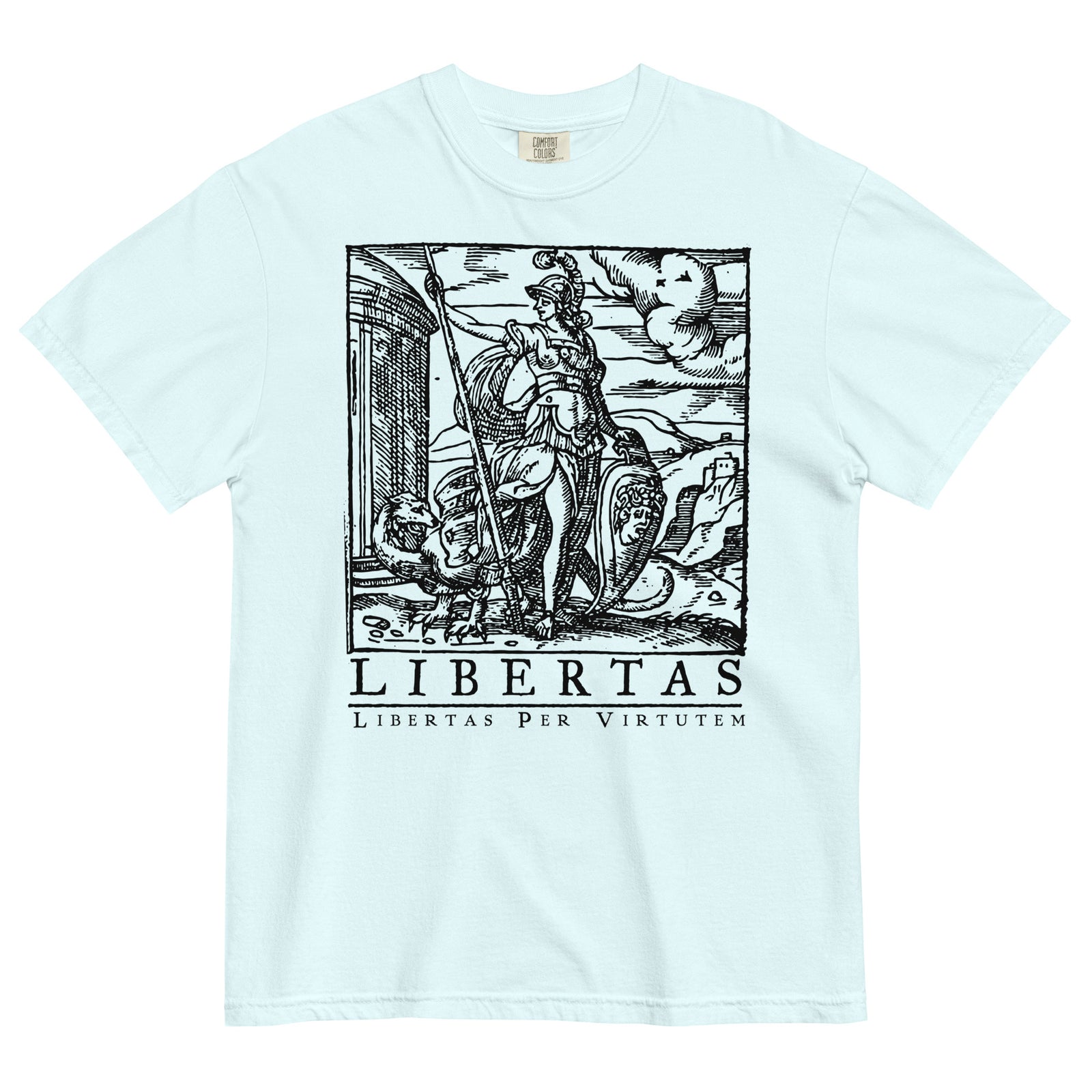 Libertas Freedom Through Virtue Garment-dyed Heavyweight Graphic T-shirt