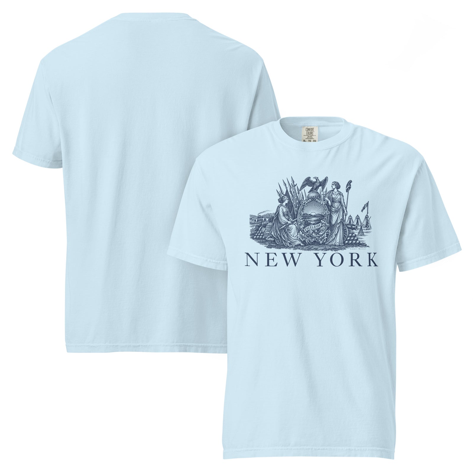 New York Vintage State Seal Garment-dyed Heavyweight T-Shirt by Liberty Maniacs