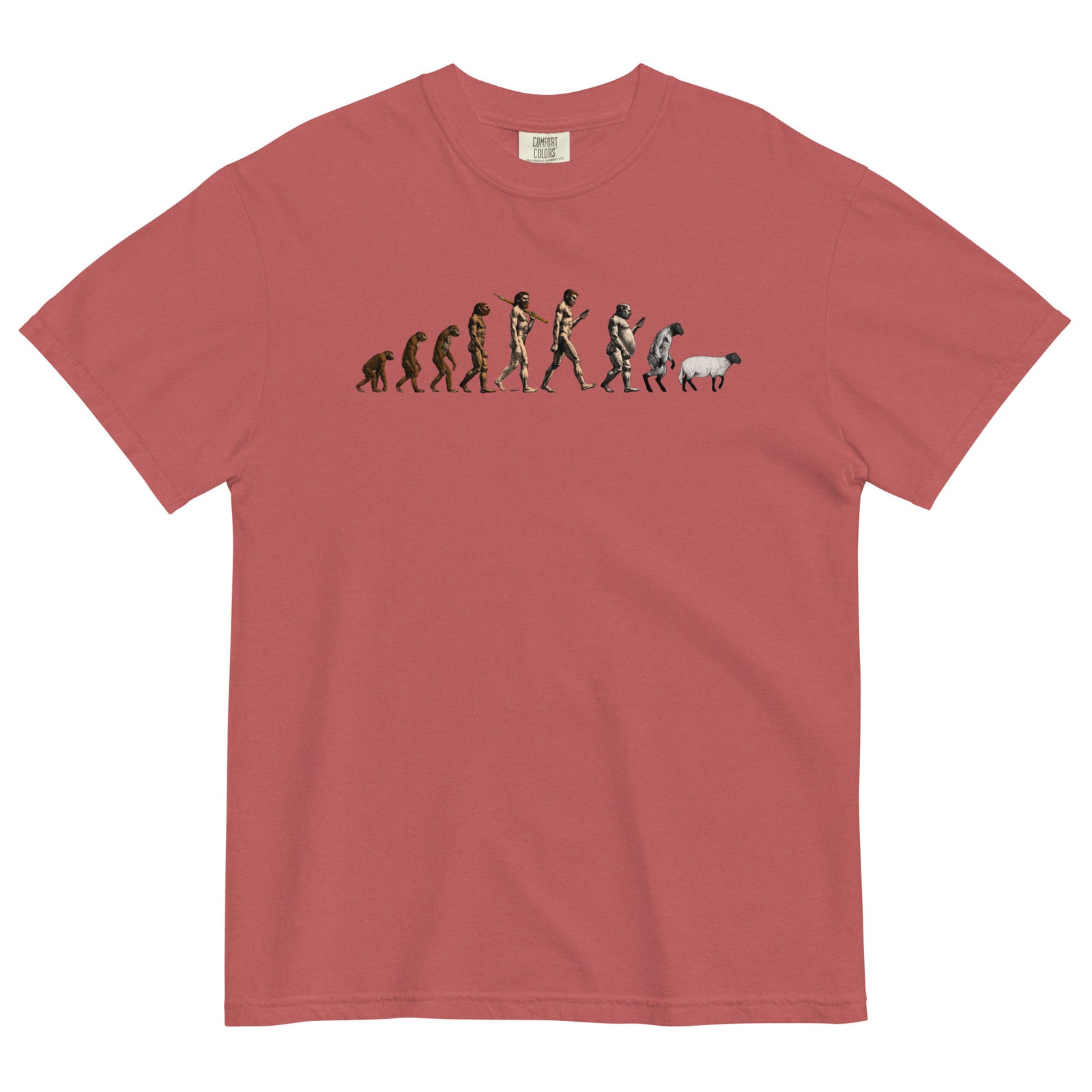 March of Devolution Sheeple Garment-dyed Heavyweight T-Shirt