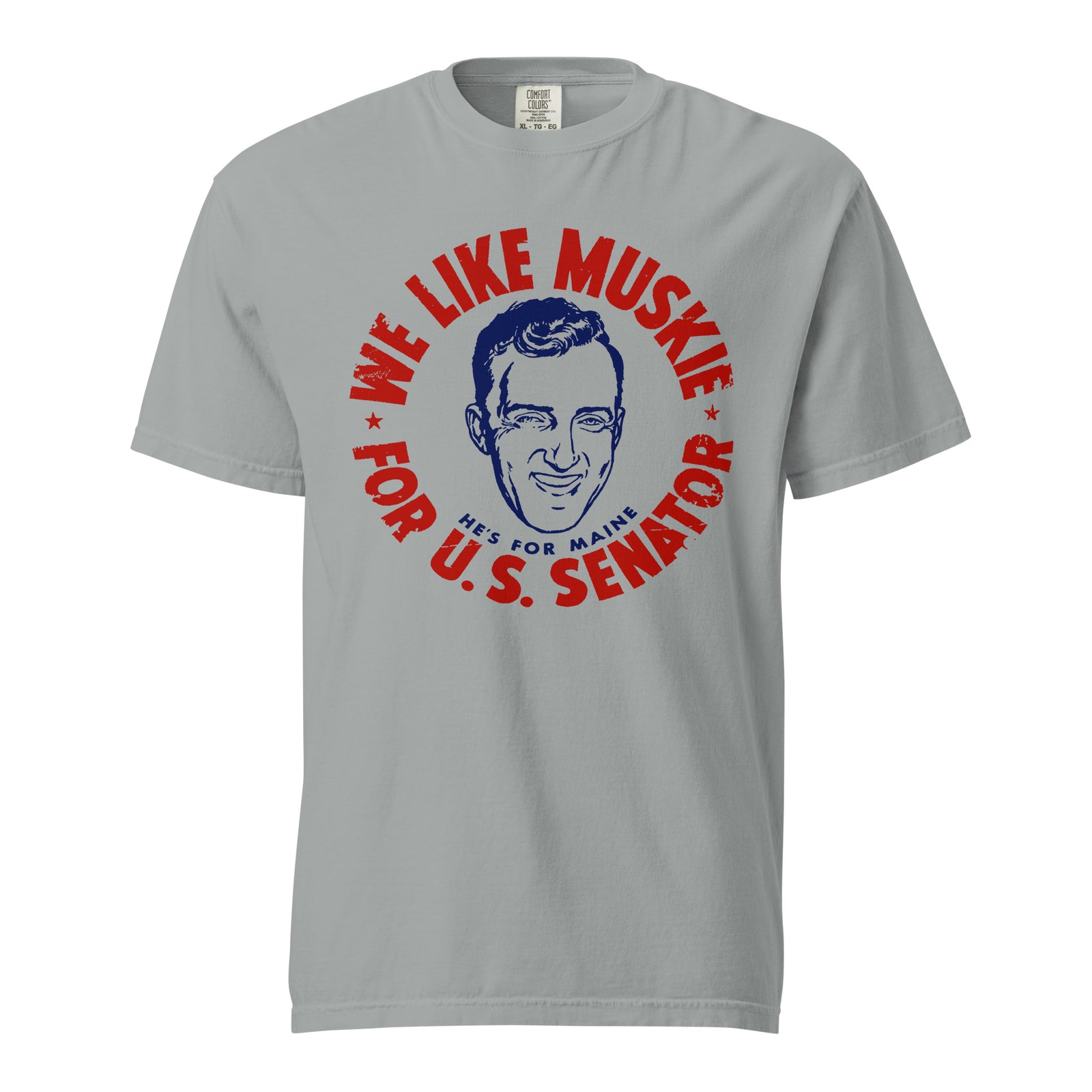 Ed Muskie 1958 Senatorial Campaign Heavyweight Reproduction T-shirt
