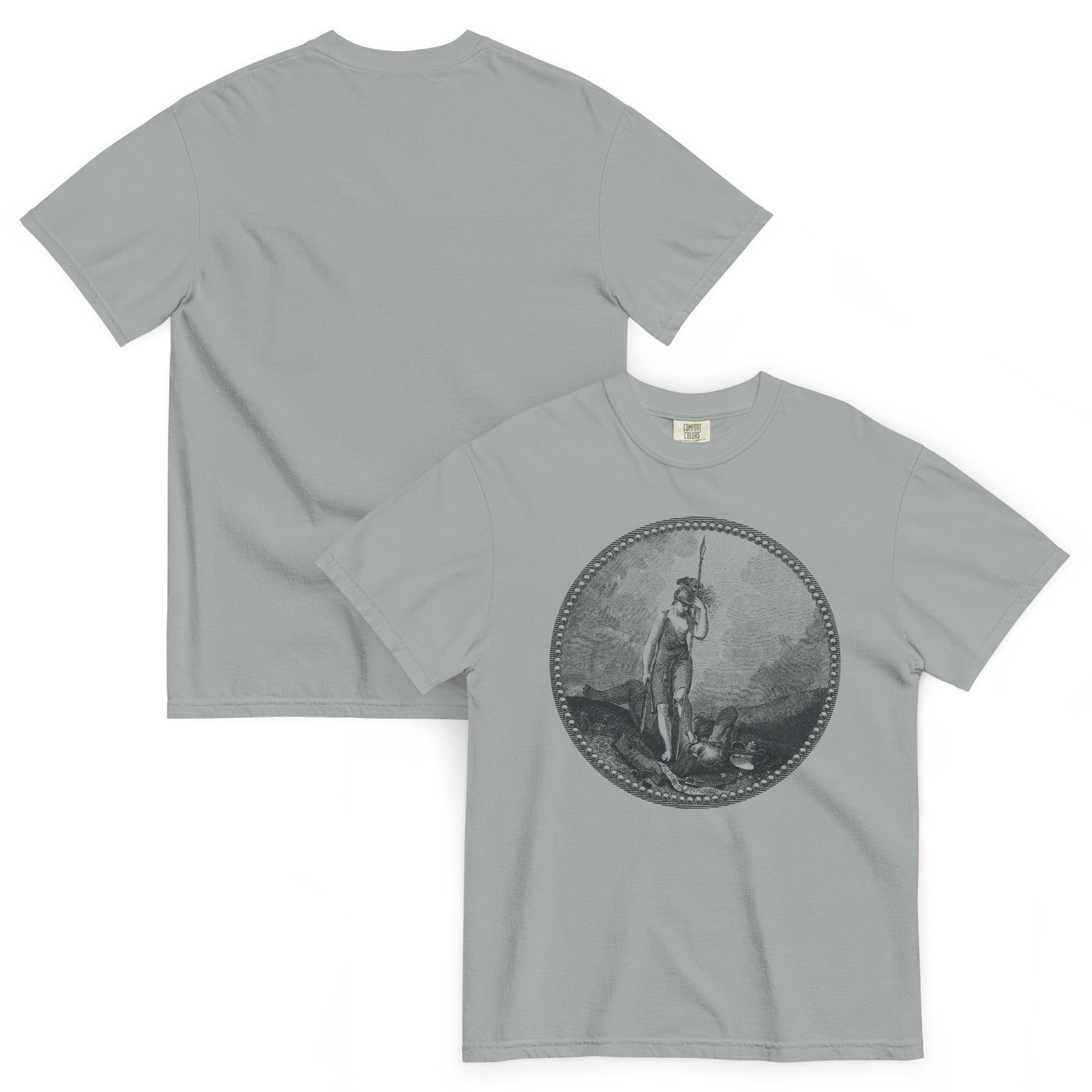 Sic Semper Tyrannis Virginia seal graphic T-shirt in granite grey by Liberty Maniacs