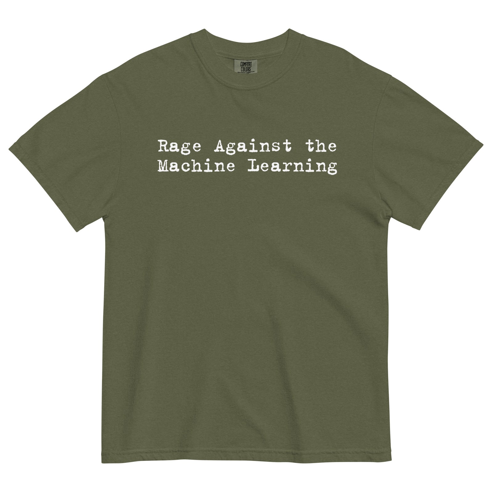 Rage Against the Machine Learning garment-dyed Hemp tee, front view