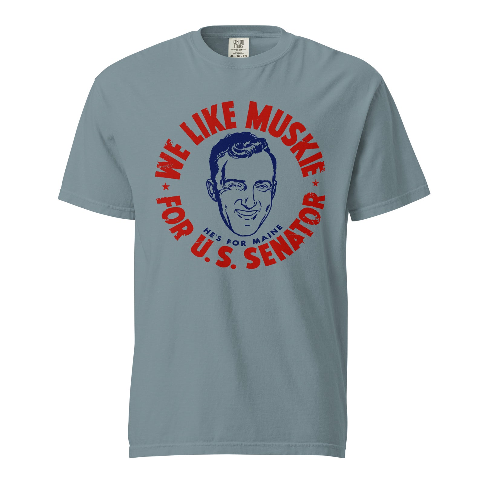 Ed Muskie 1958 Senatorial Campaign Heavyweight Reproduction T-shirt