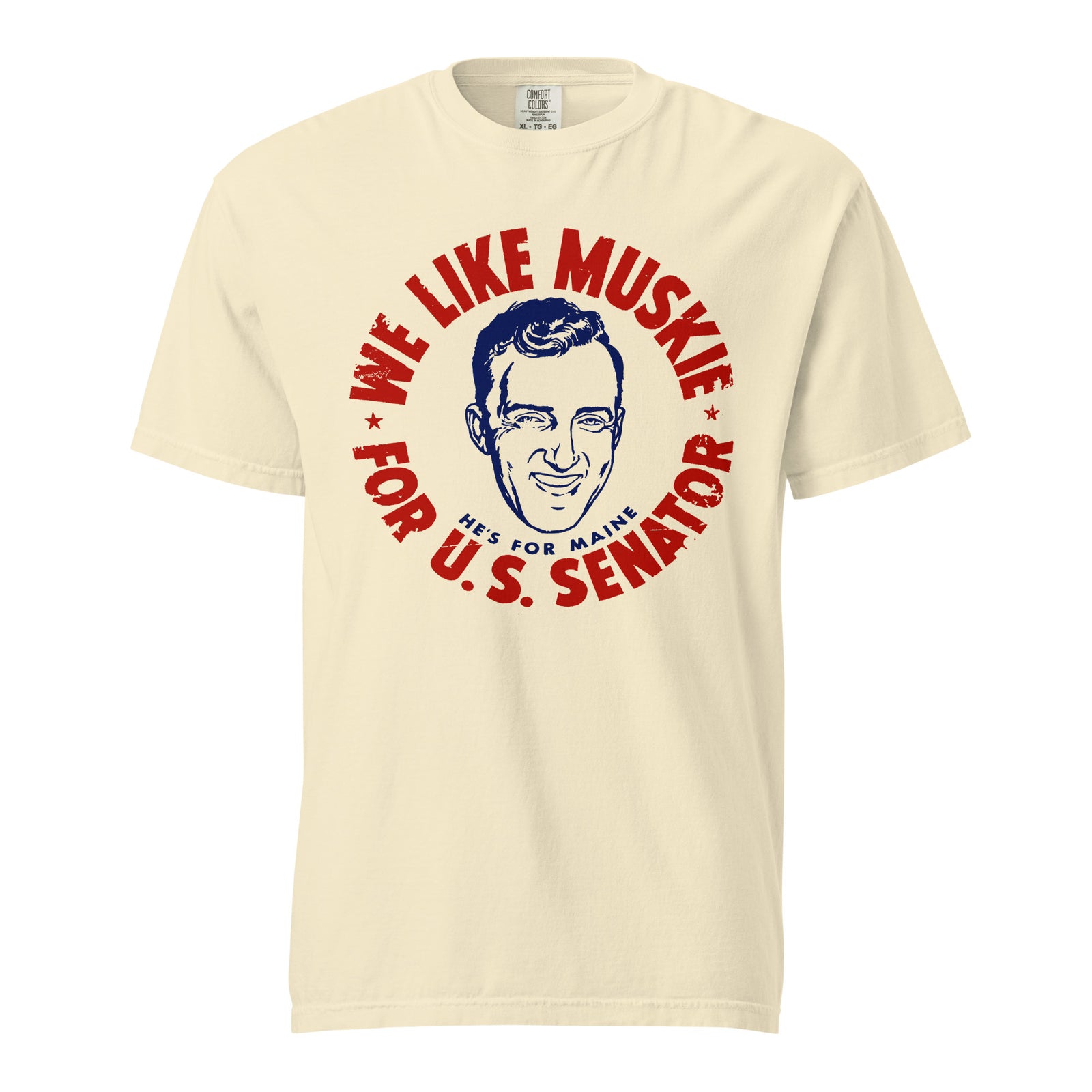 Ed Muskie 1958 Senatorial Campaign Heavyweight Reproduction T-shirt