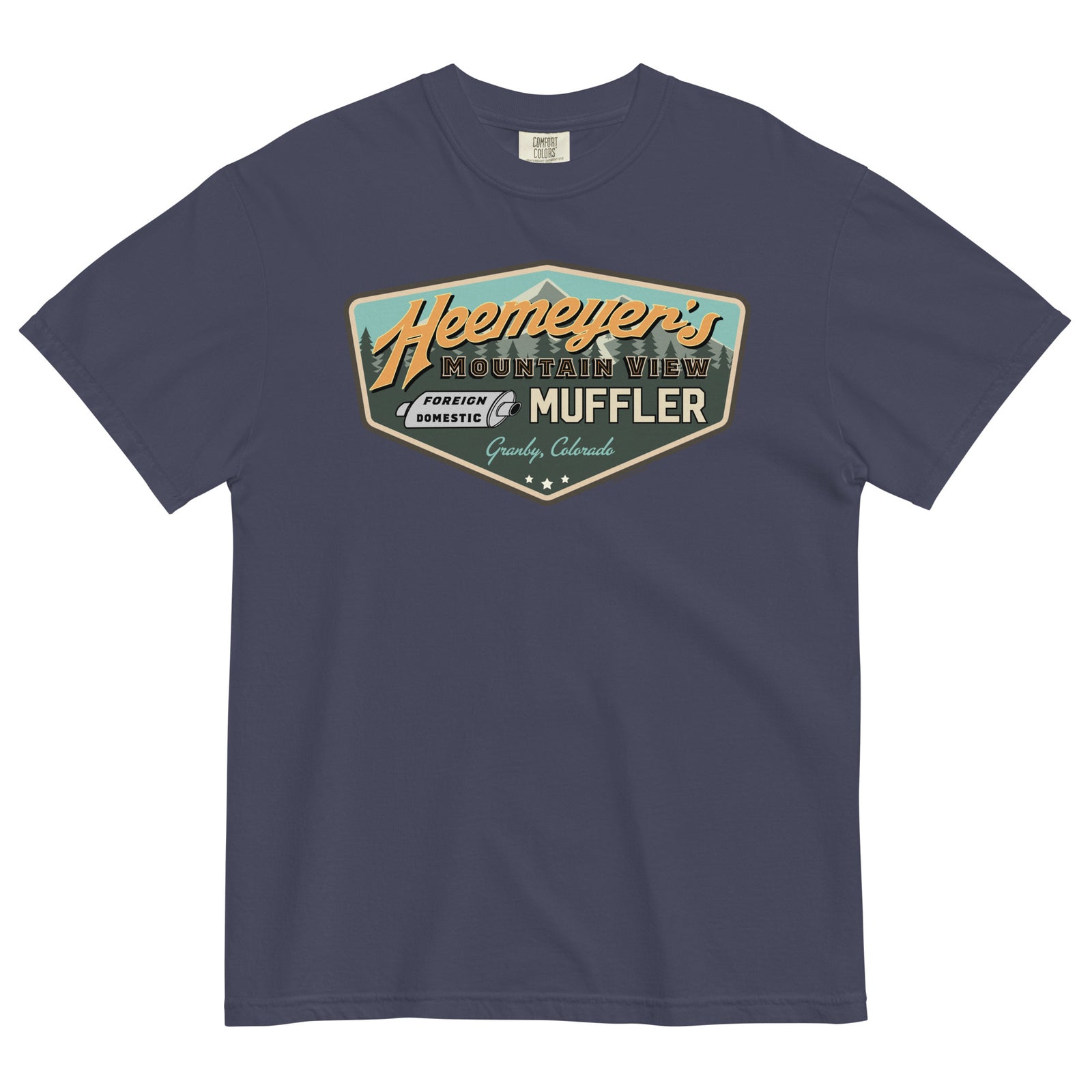 Heemeyer's Mountain View Muffler Garment-Dyed Heavyweight T-Shirt