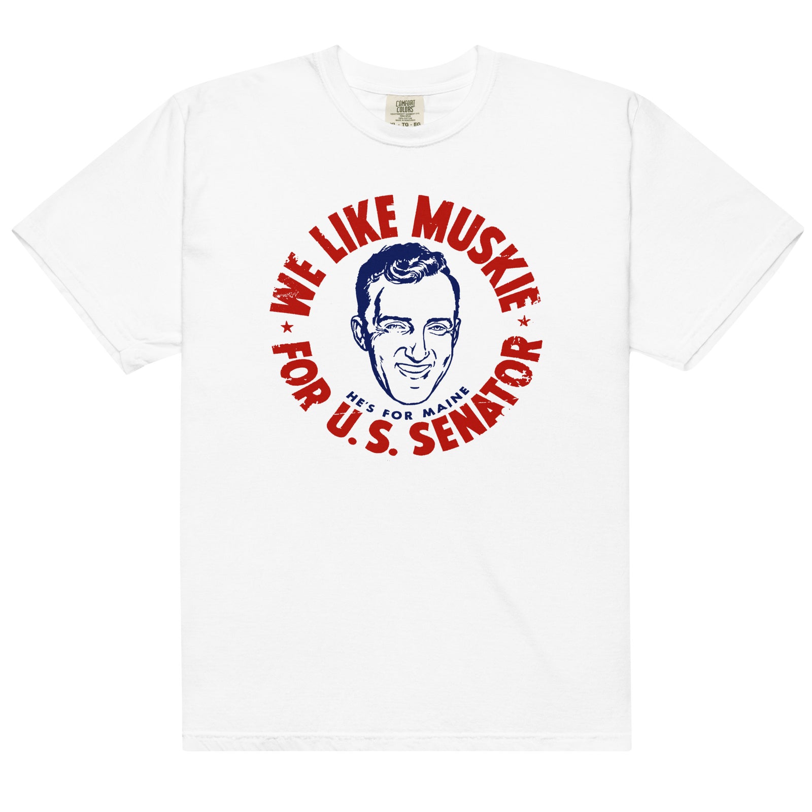 Ed Muskie 1958 Senatorial Campaign Heavyweight Reproduction T-shirt
