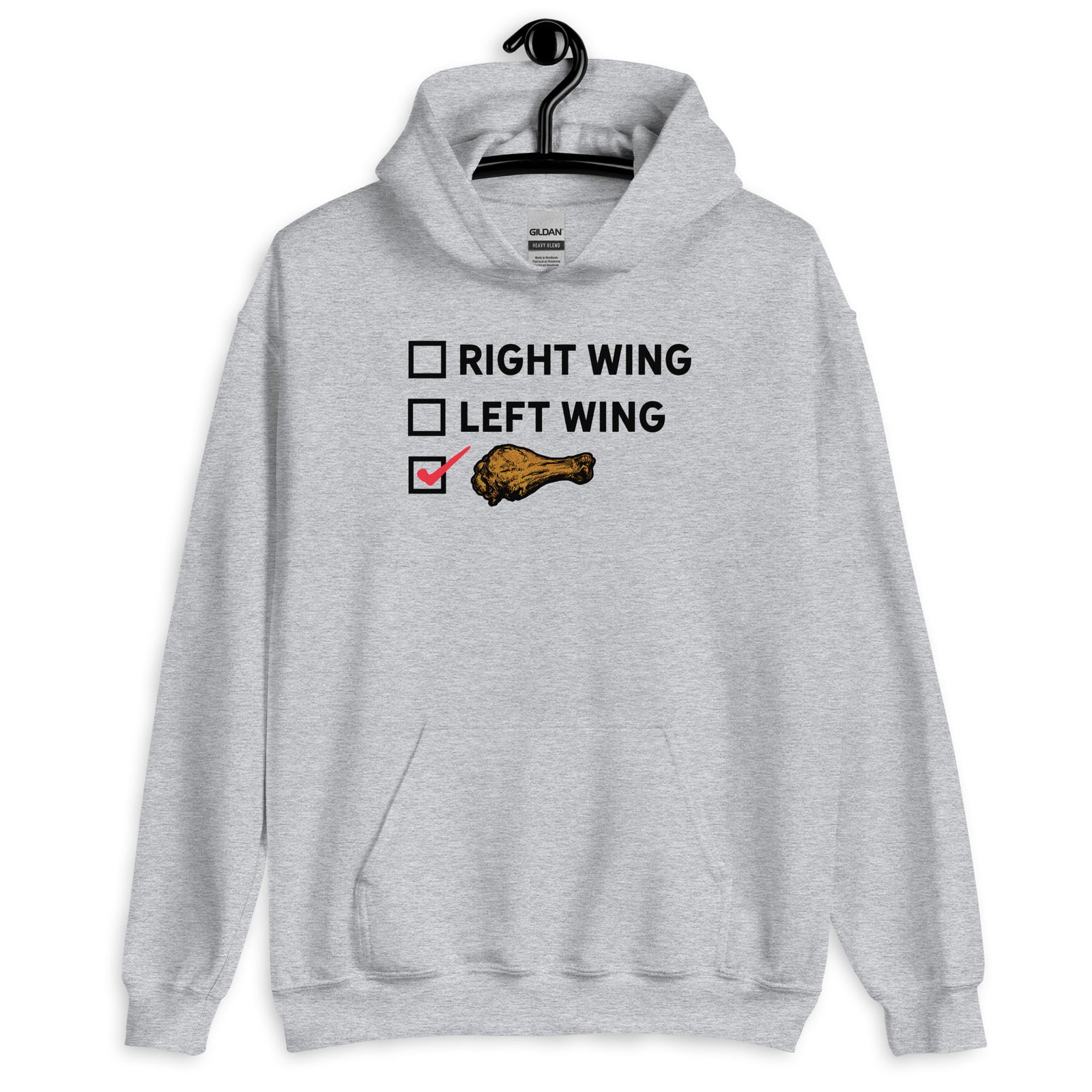 Right Wing, Left Wing, Chicken Wing Voter Pullover Hoodie