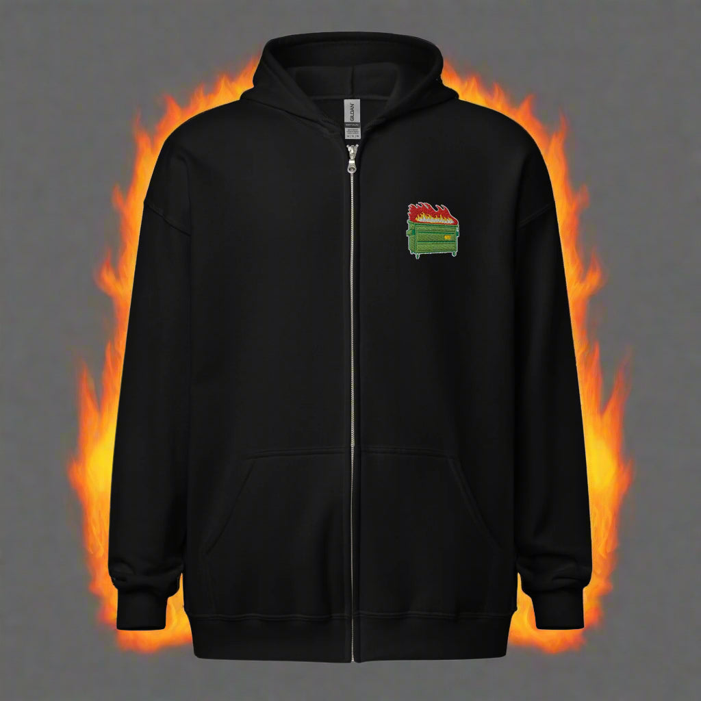 Dumpster Fire Heavy Blend Zip Hoodie