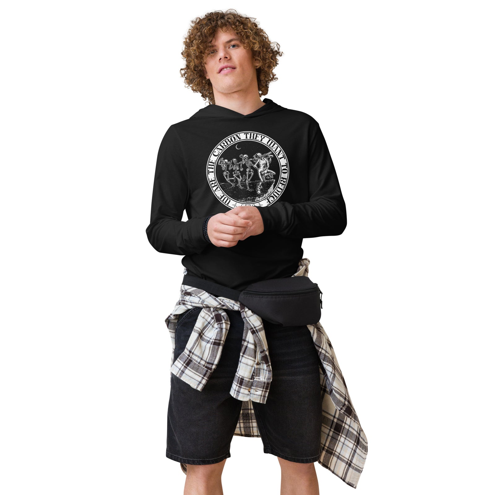 We Are the Carbon They Want To Reduce Hooded Long-Sleeve Tee