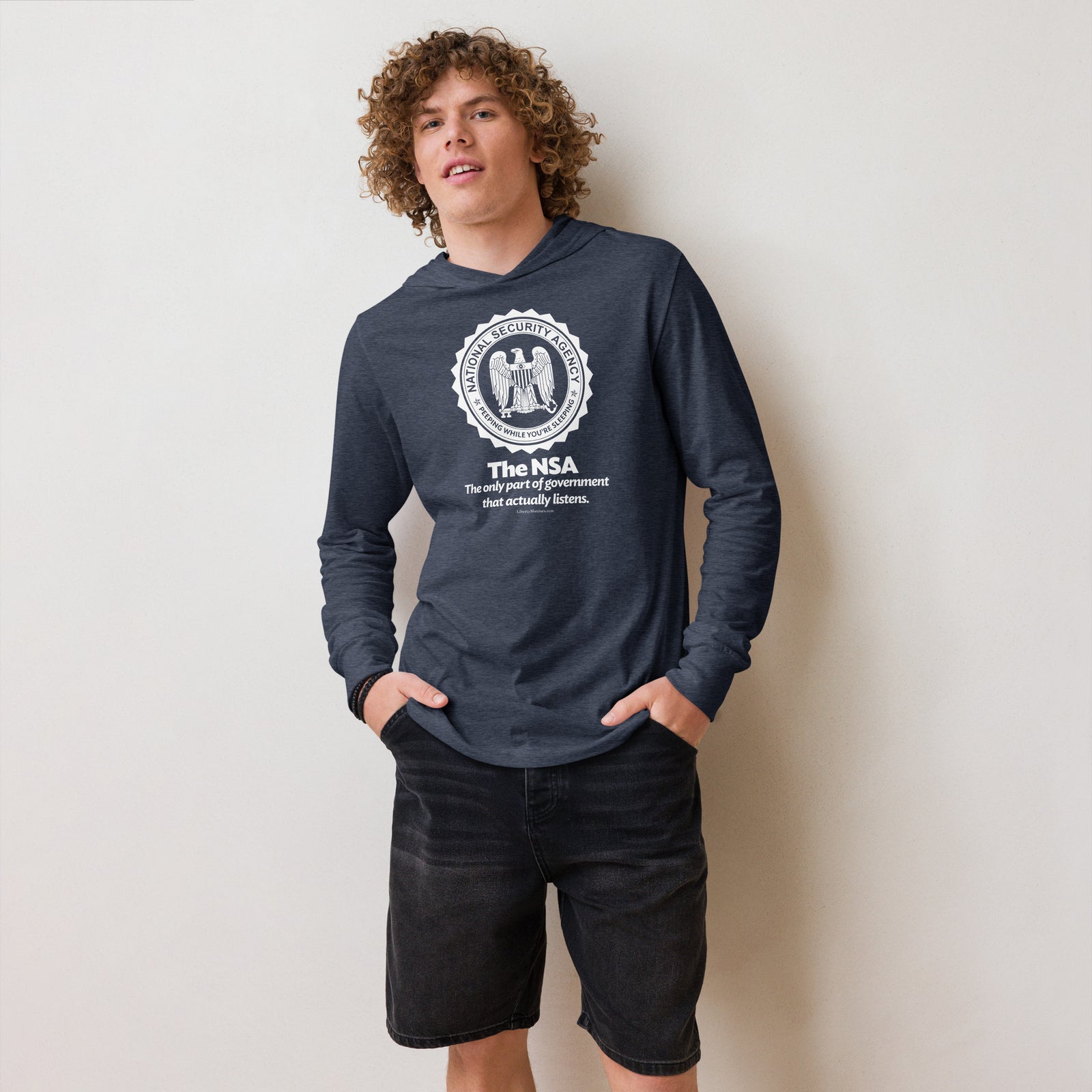 The NSA: The Only Part of Government That Actually Listens Hooded Long-sleeve T-Shirt