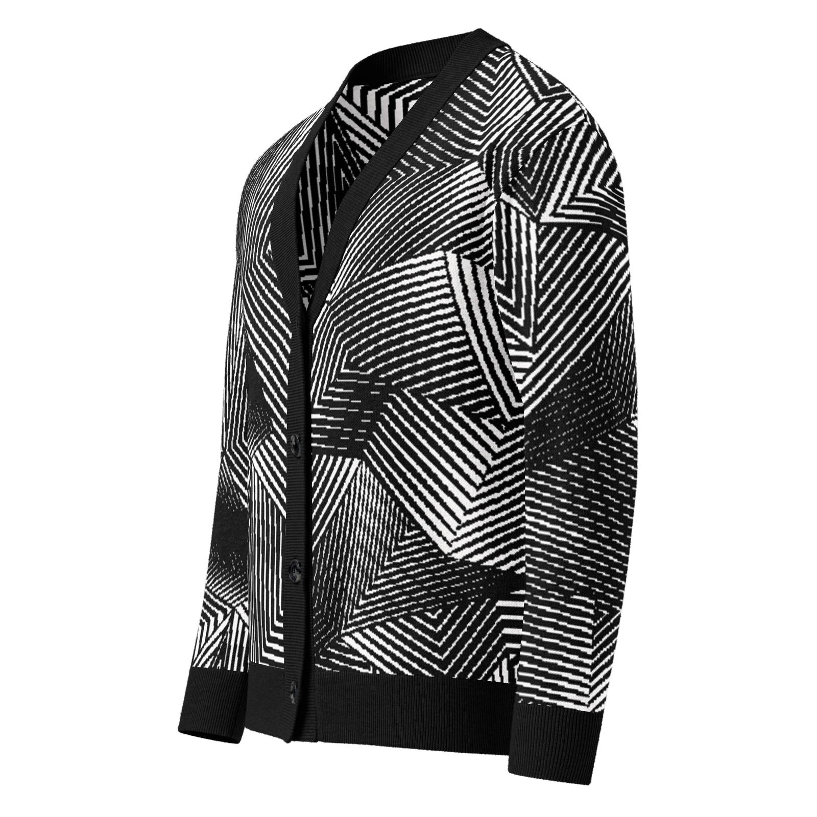 Dazzle Naval Camouflage Knitted Cardigan Sweater