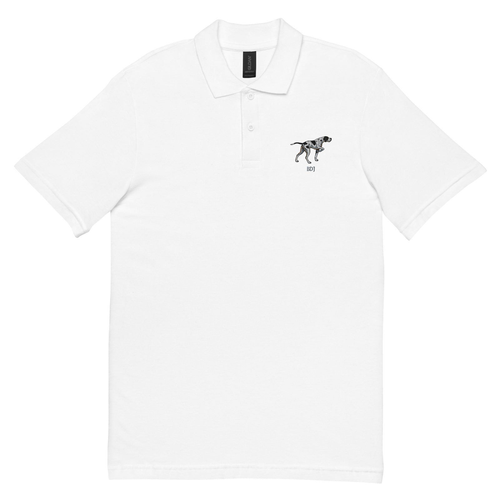Pointer Dog Custom Embroidery Unisex Pique Polo Shirt