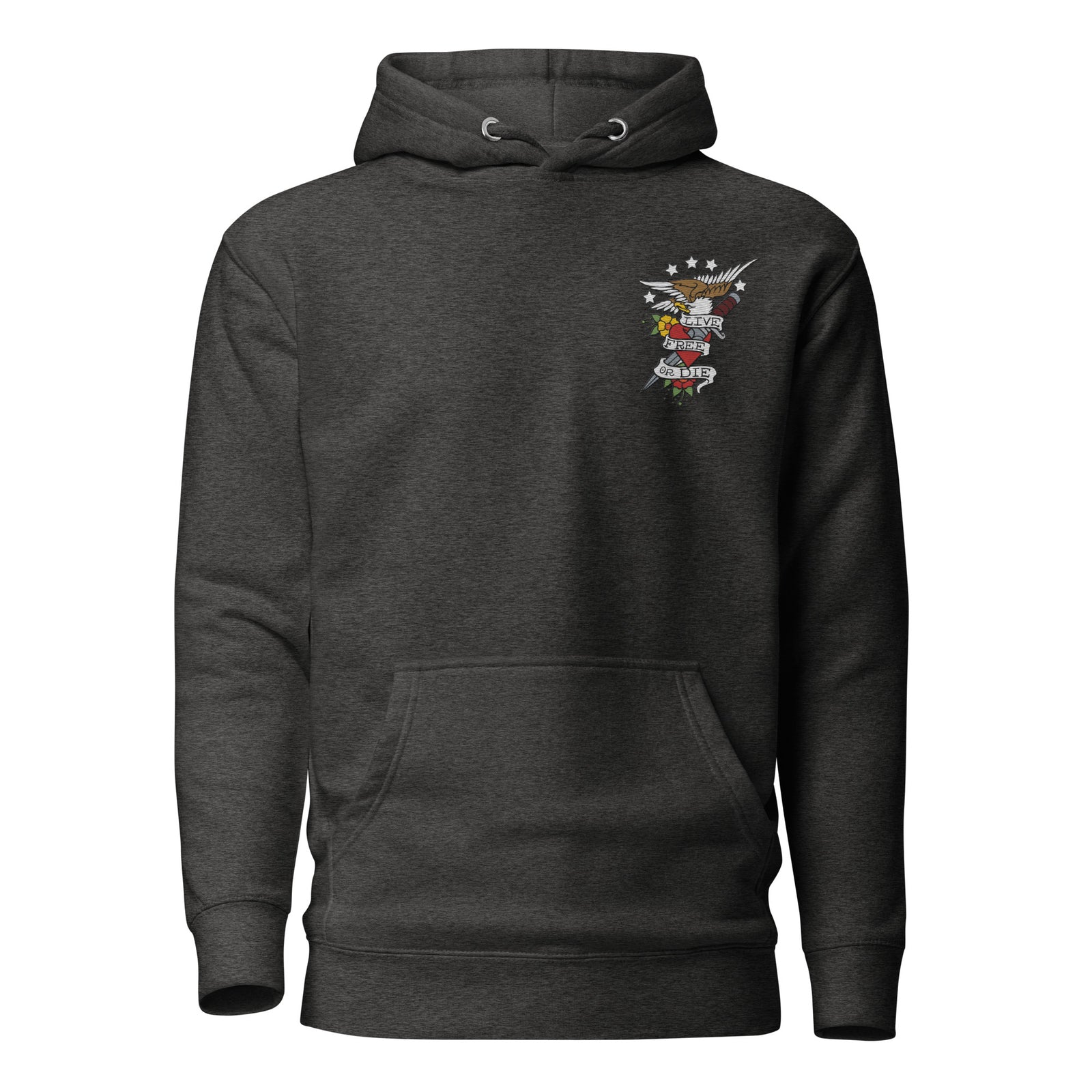 Live Free or Doe Eagle Embroidered Hoodie