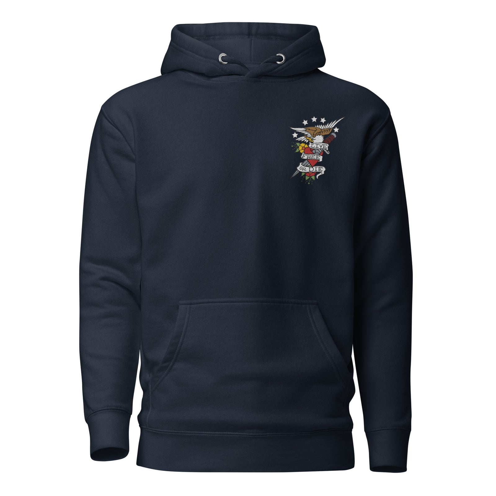 Live Free or Doe Eagle Embroidered Hoodie
