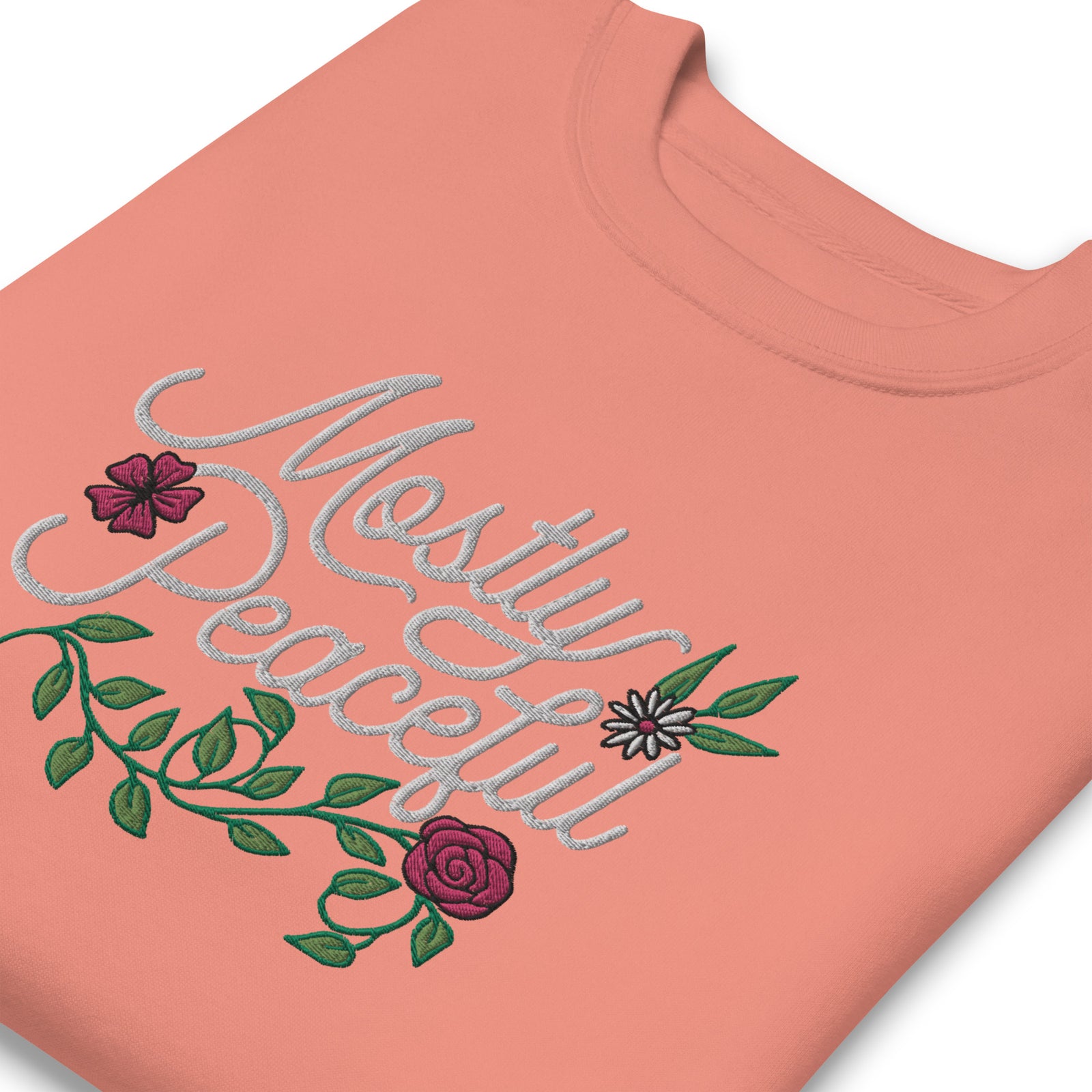 Mostly Peaceful Embroidered Crewneck Sweatshirt