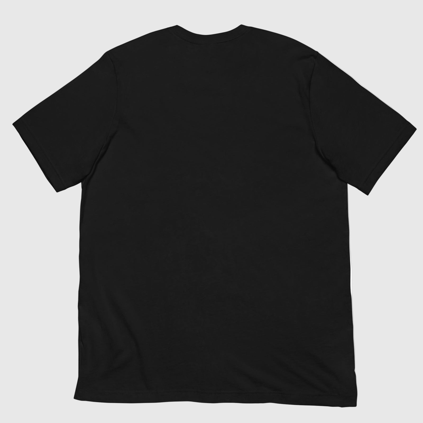 Black t-shirt on a white background