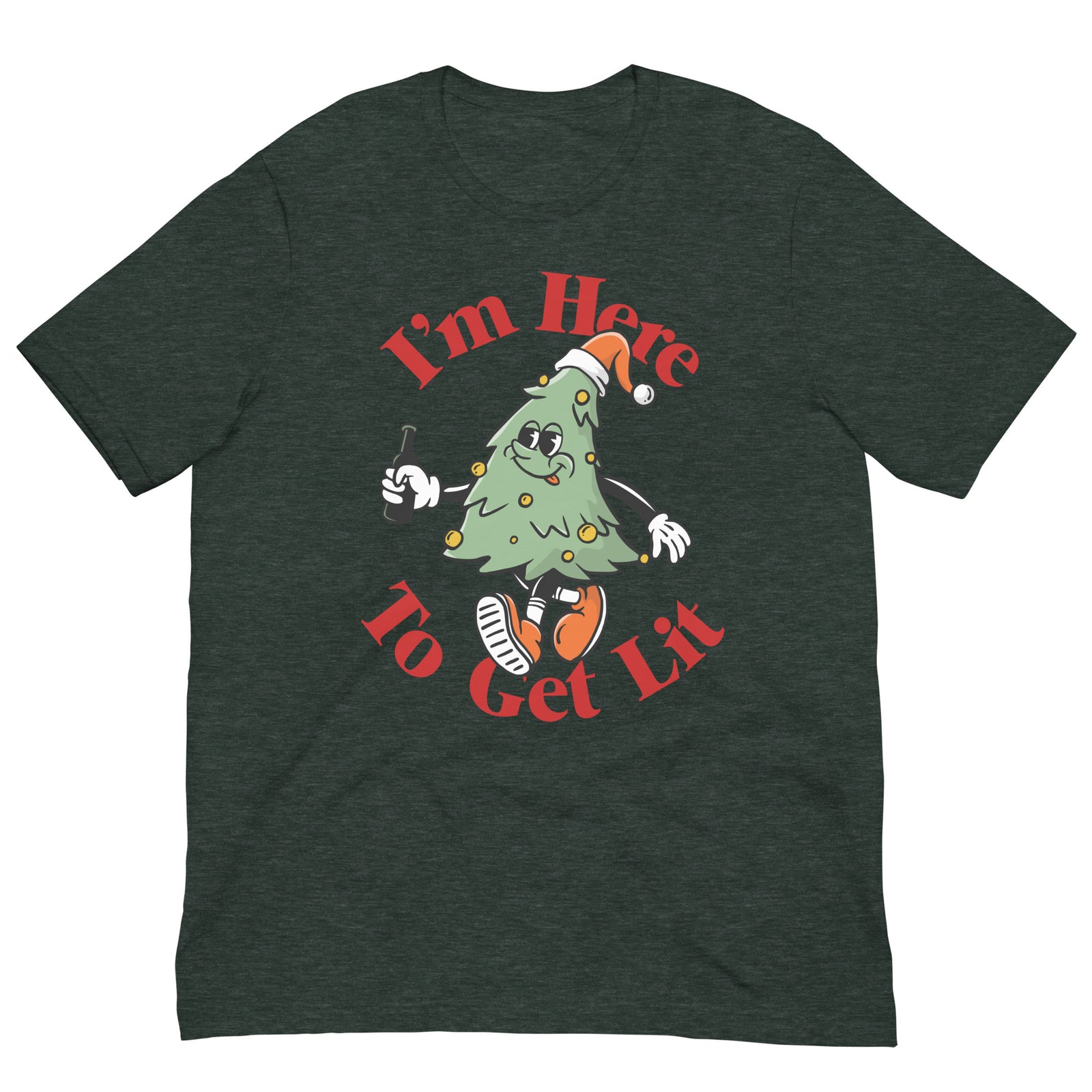 I'm Here to Get Lit Christmas Tree T-Shirt