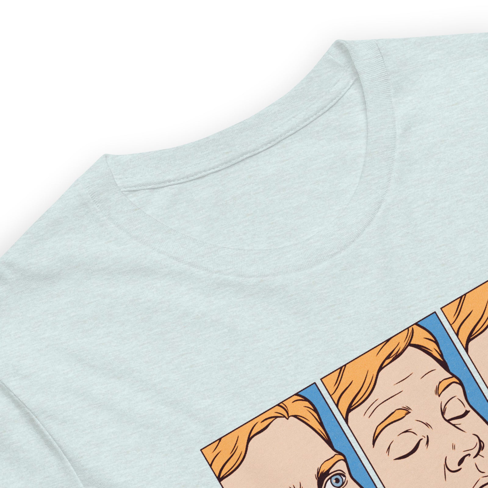 Blinking White Guy T-Shirt Heather Prism Ice Blue product detail view