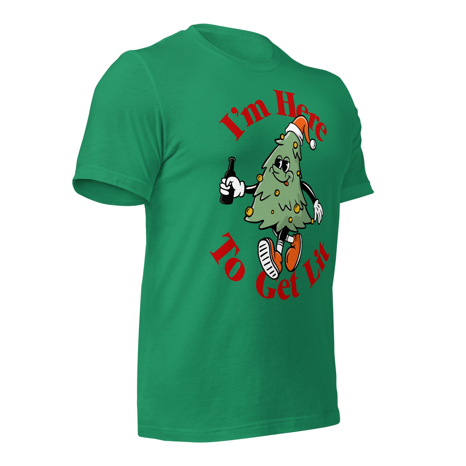 I'm Here to Get Lit Christmas Tree T-Shirt
