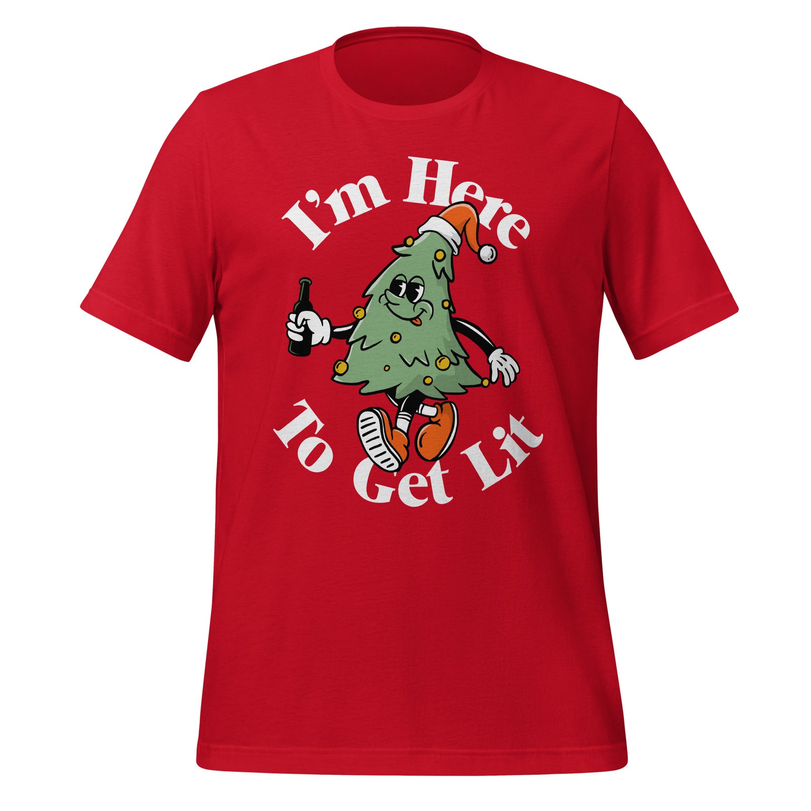 I'm Here to Get Lit Christmas Tree T-Shirt