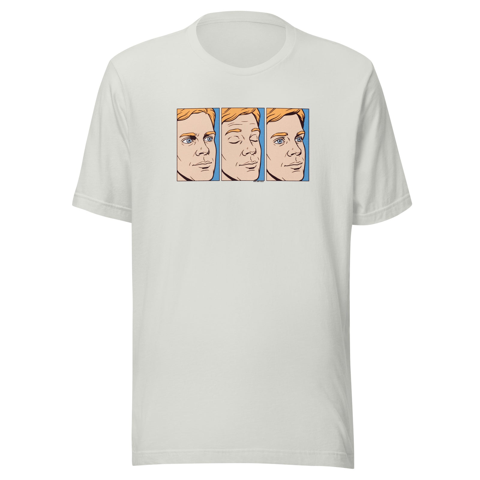 Blinking White Guy T-Shirt in Silver front view