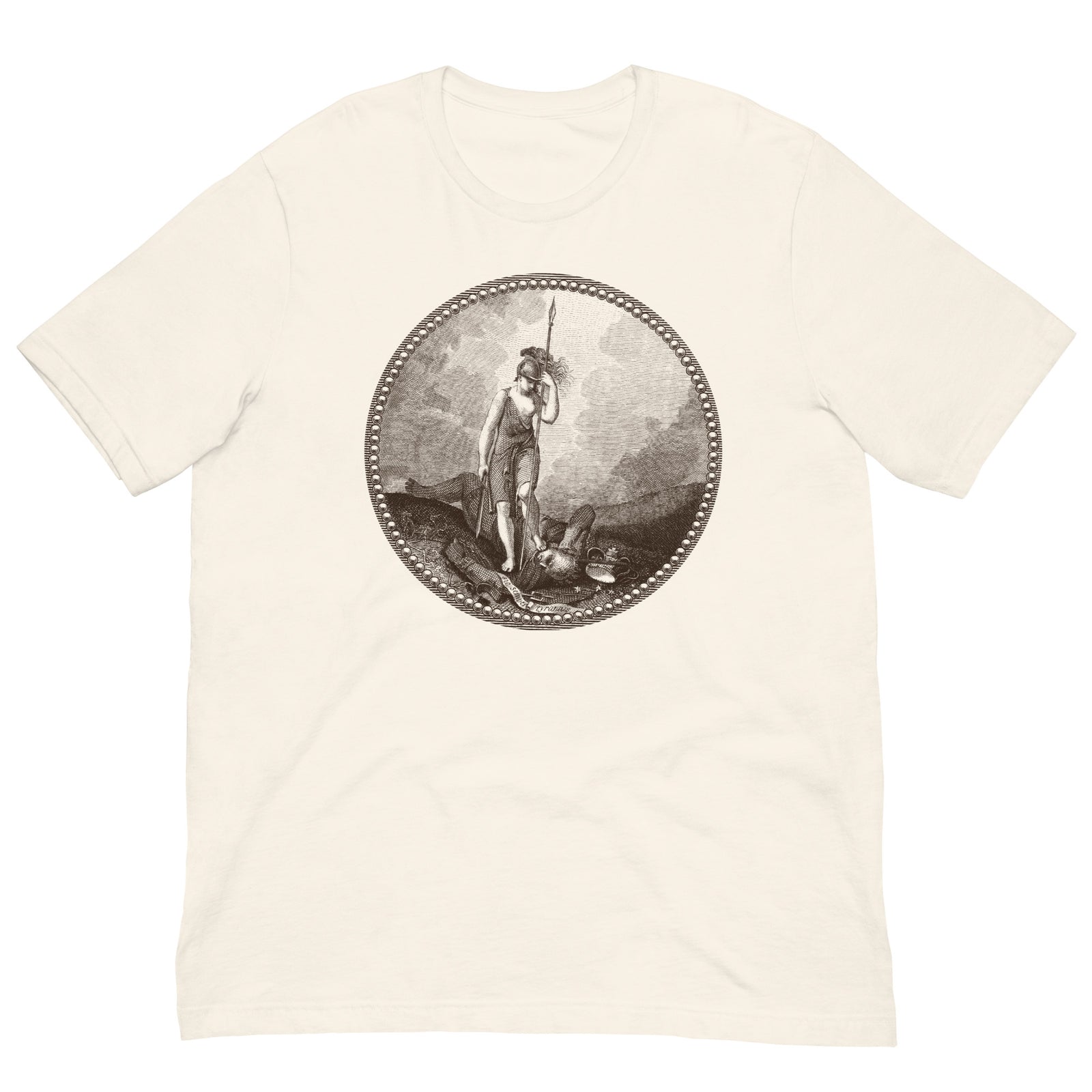 Sic Semper Tyrannis Virginia Great Seal T-shirt in vintage white