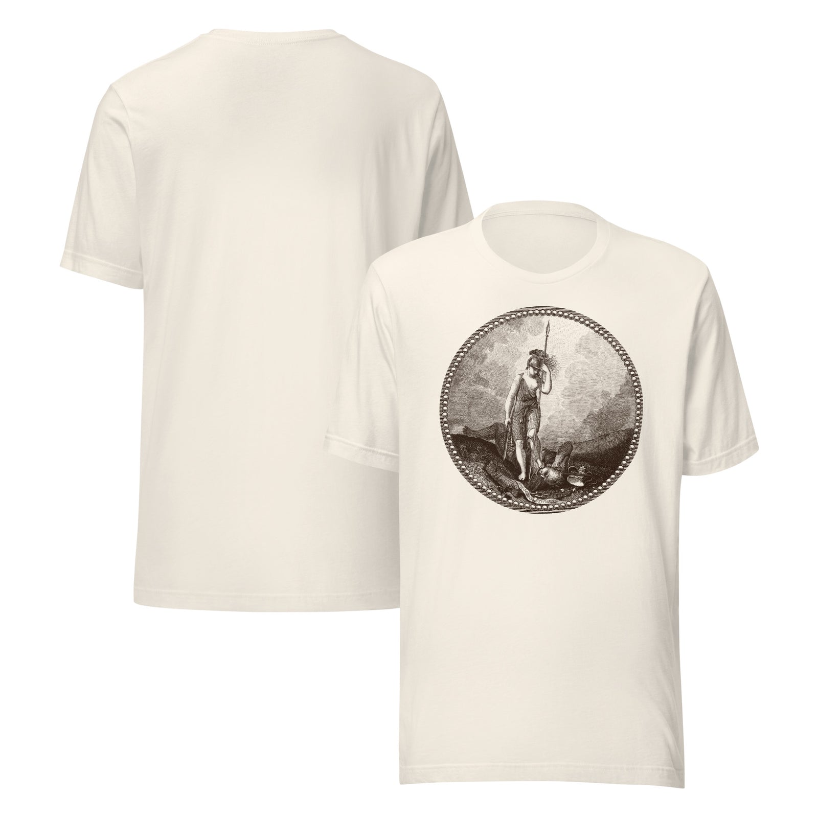 Front and back view of Sic Semper Tyrannis vintage white T-shirt