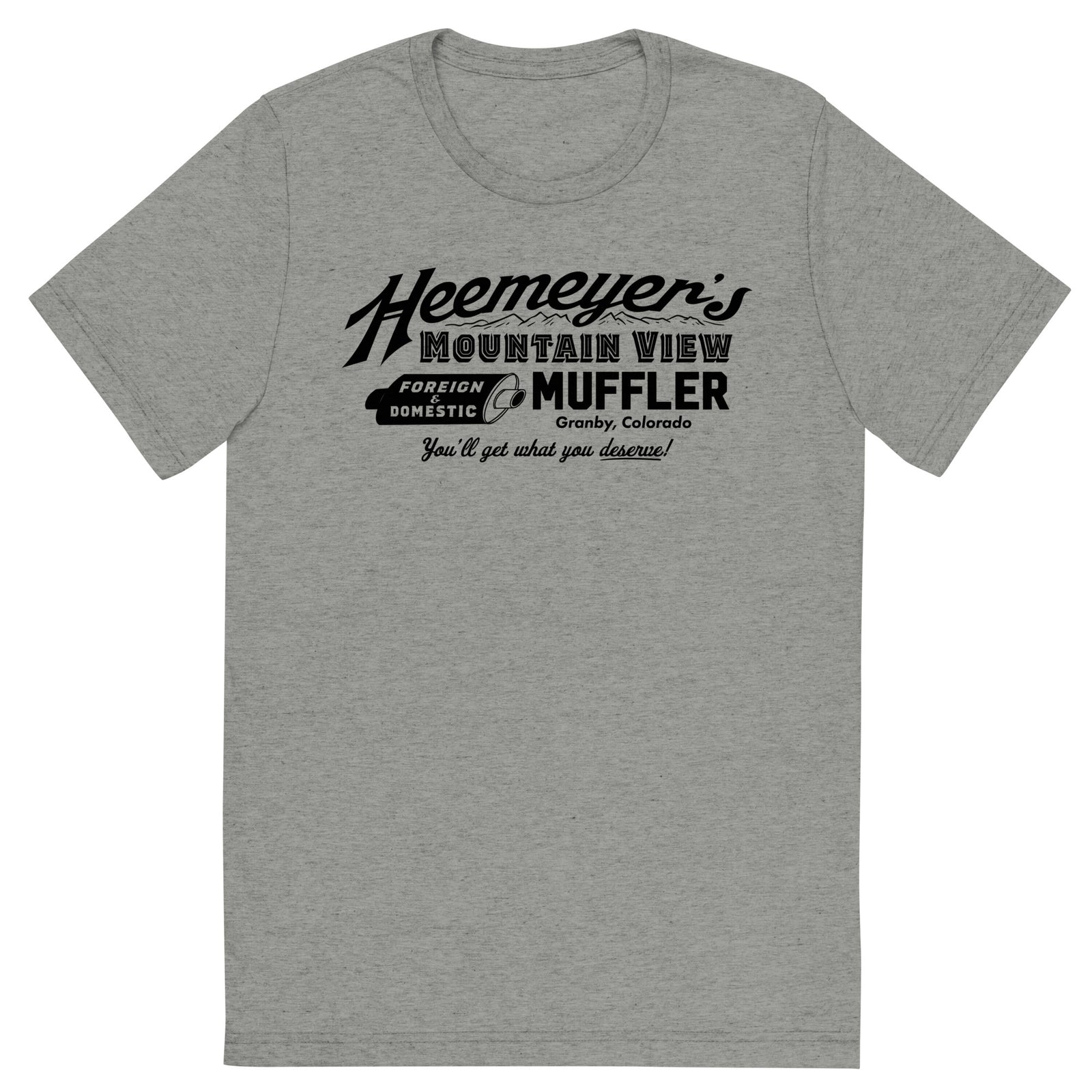Heemeyer's Mountain View Muffler Tri-Blend T-Shirt