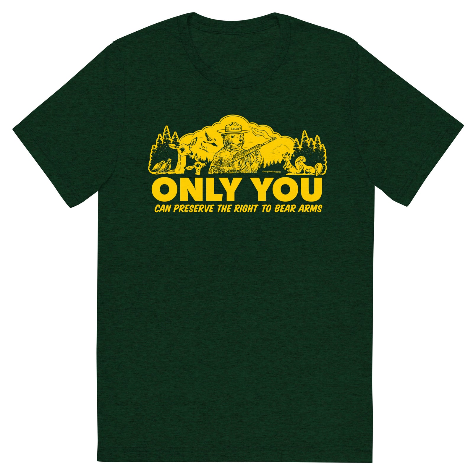 Only You Can Preserve the Right To Bear Arms Retro Smokey Tri-blend track shirt