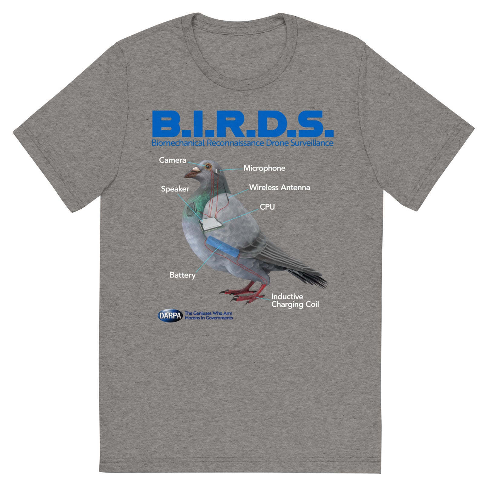 B.I.R.D.S. Biomechanical Reconnaissance Drone Surveillance Tri-blend T-shirt