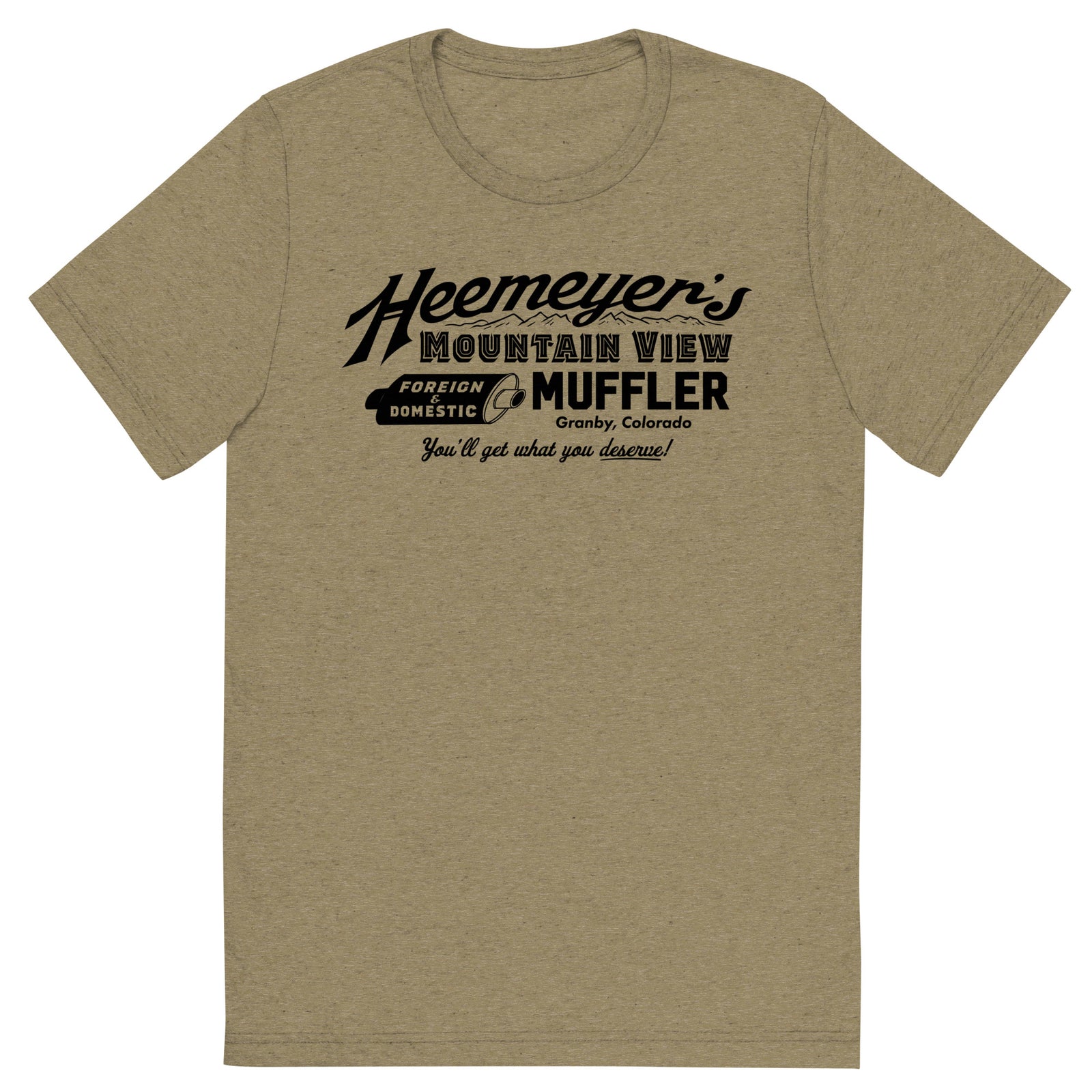 Heemeyer's Mountain View Muffler Tri-Blend T-Shirt