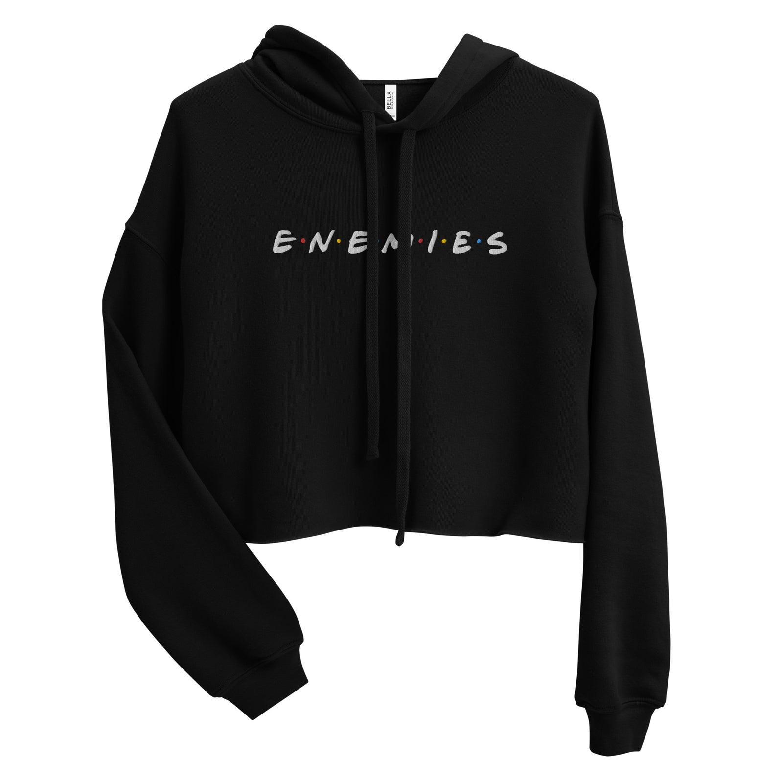 Enemies Sitcom Embroidered Crop Hoodie