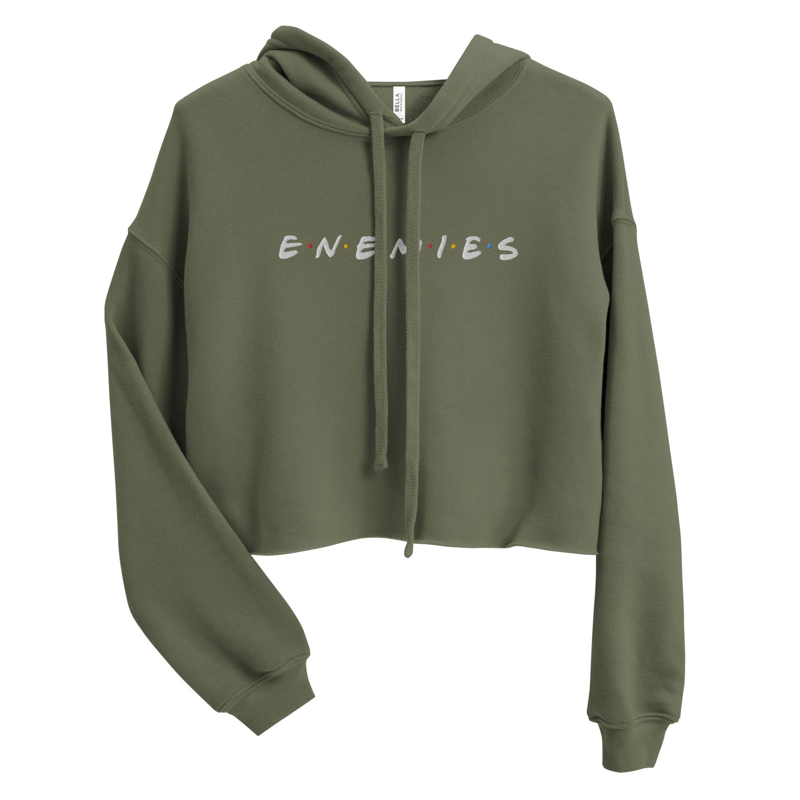 Enemies Sitcom Embroidered Crop Hoodie
