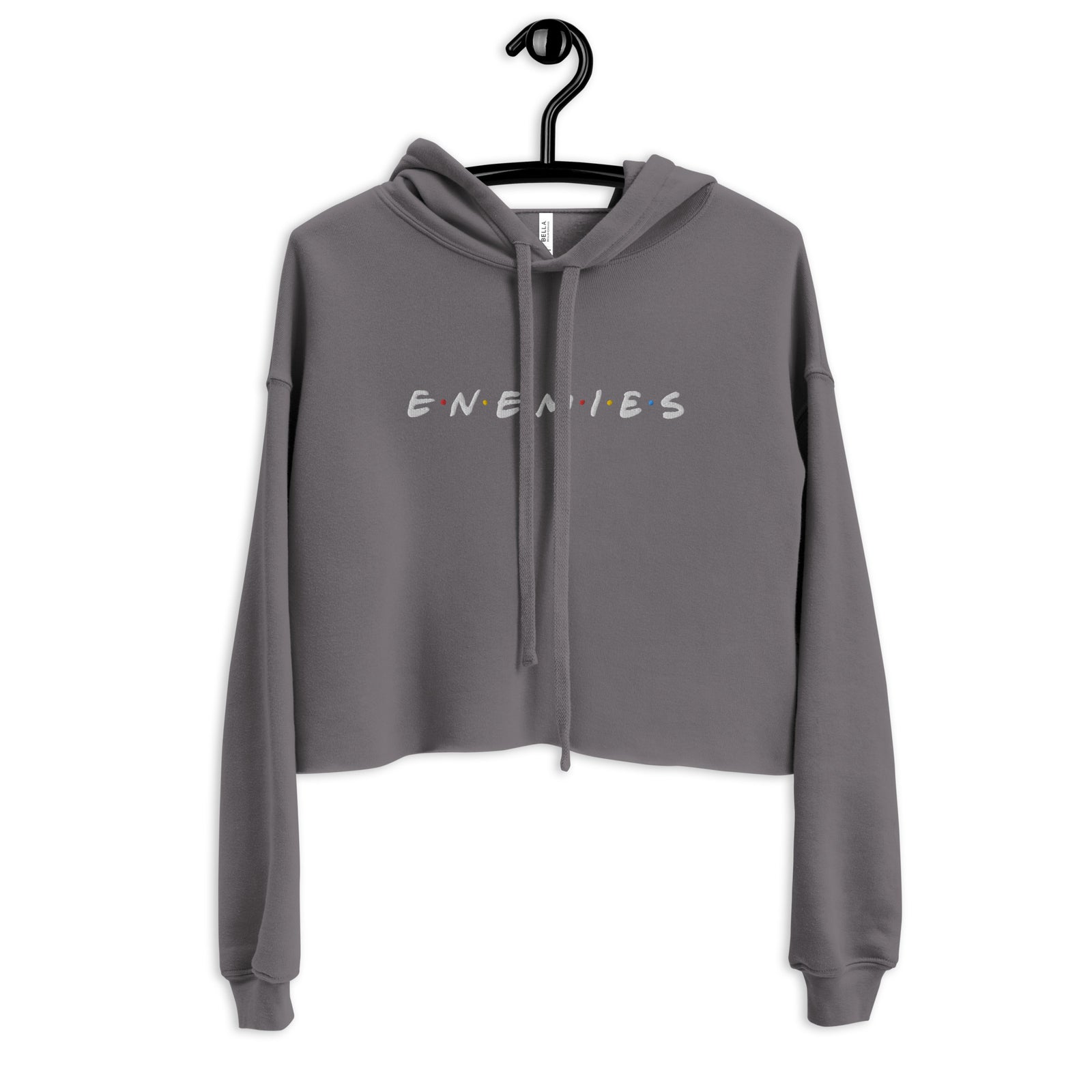 Enemies Sitcom Embroidered Crop Hoodie