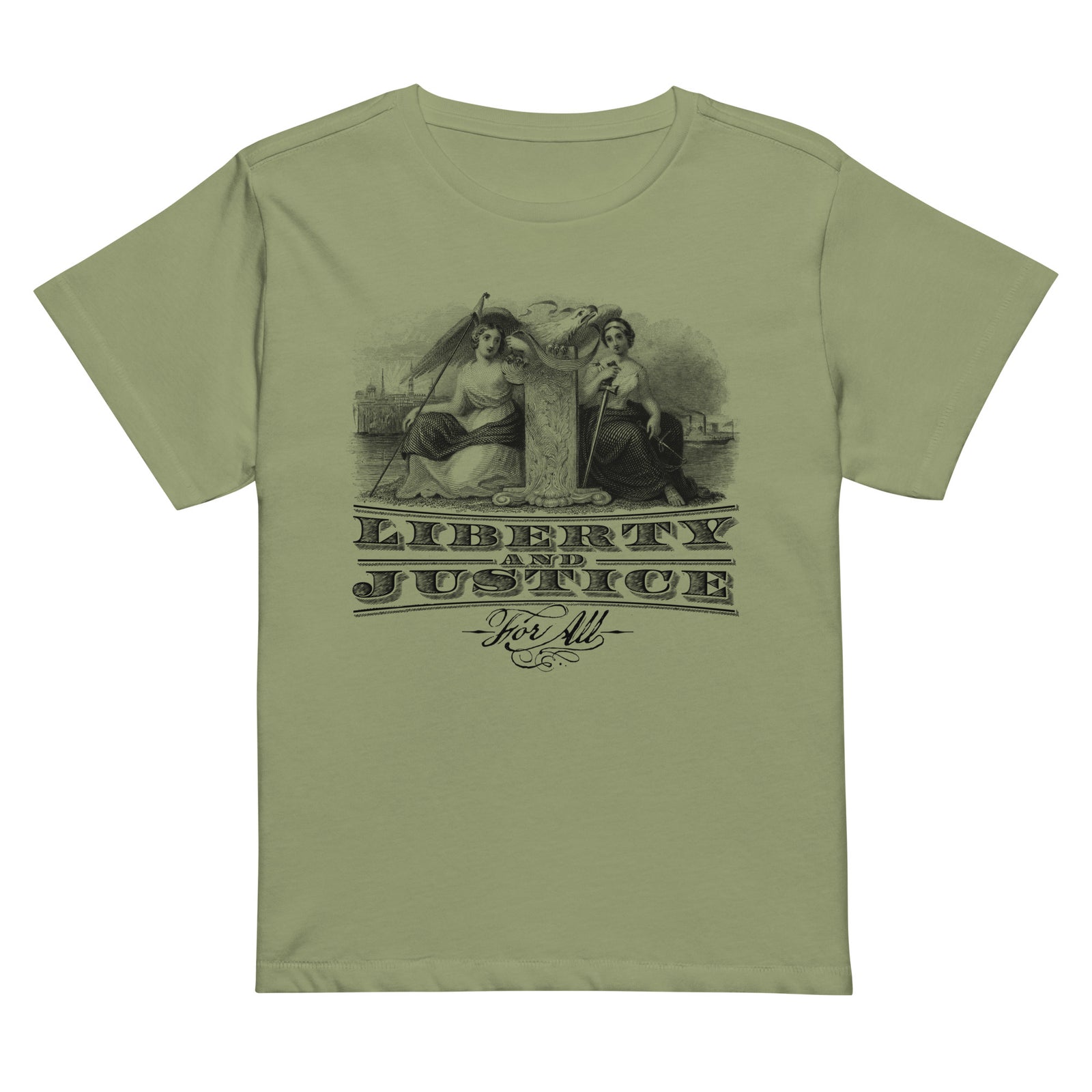 Liberty and Justice Women’s high-waisted t-shirt