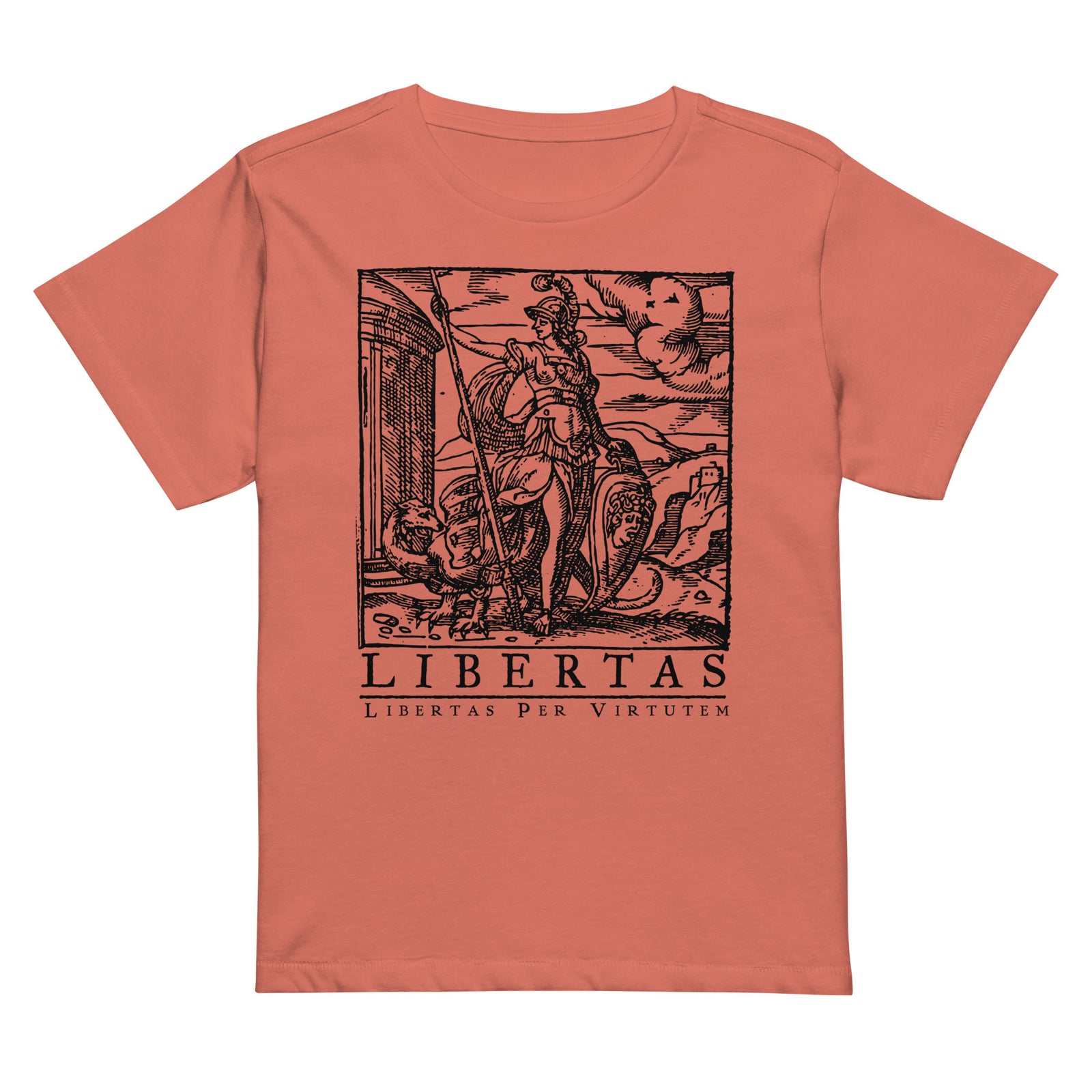 Libertas Freedom Through Virtue Women’s High-Waisted T-shirt